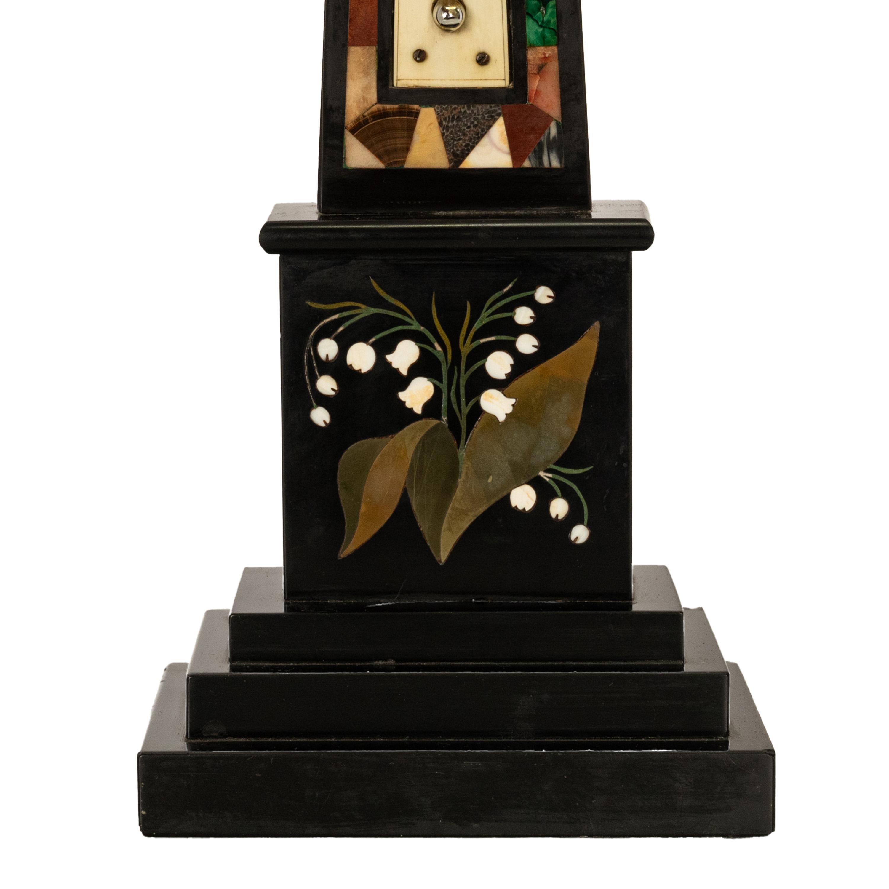 Antique Pietra Dura Marble Desk Obelisk Thermometer Ashford Blue John Derbyshire For Sale 3