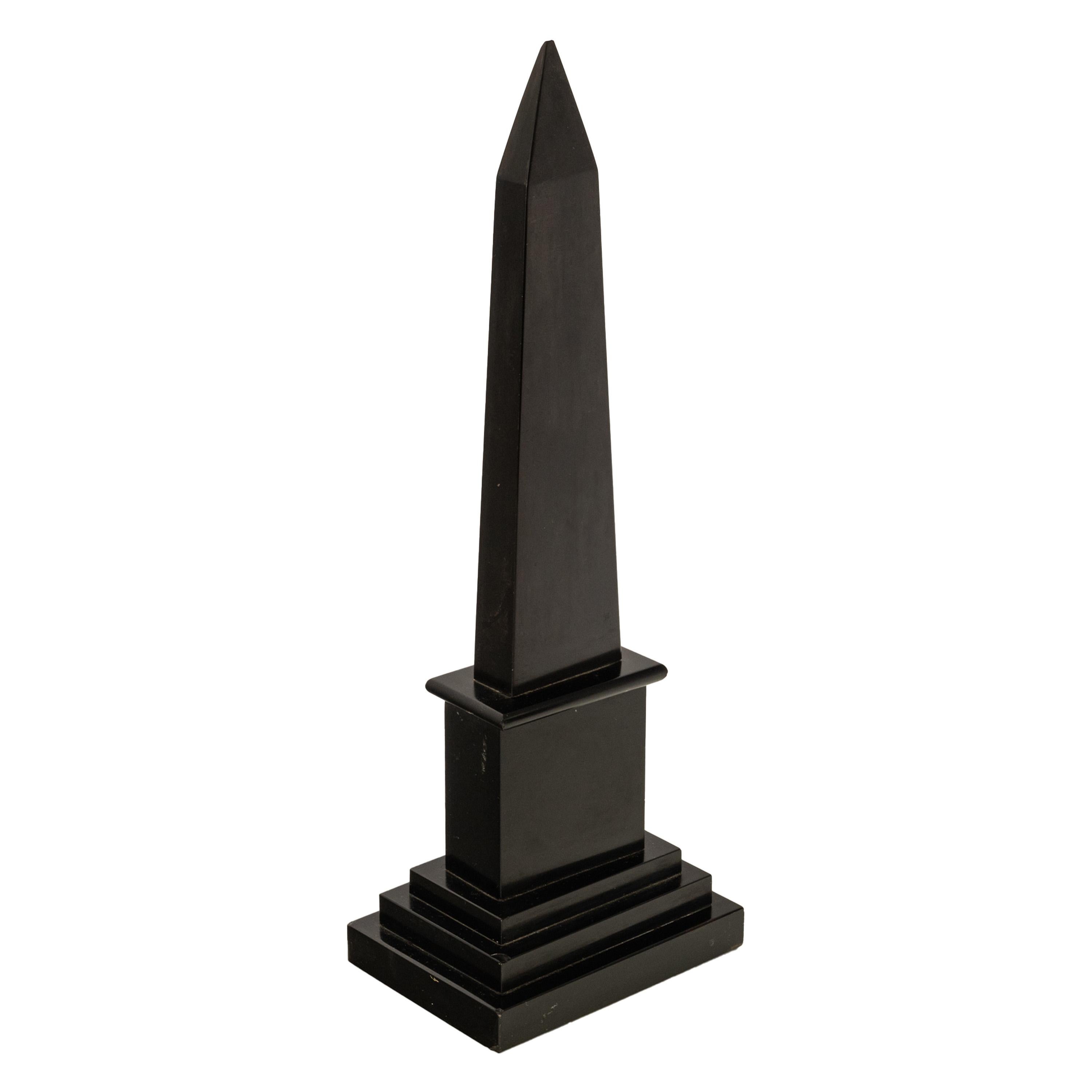 Polished Antique Pietra Dura Marble Desk Obelisk Thermometer Ashford Blue John Derbyshire For Sale
