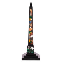 Antiguo Obelisco de Escritorio de Mármol Pietra DURA Ashford Derbyshire 1860