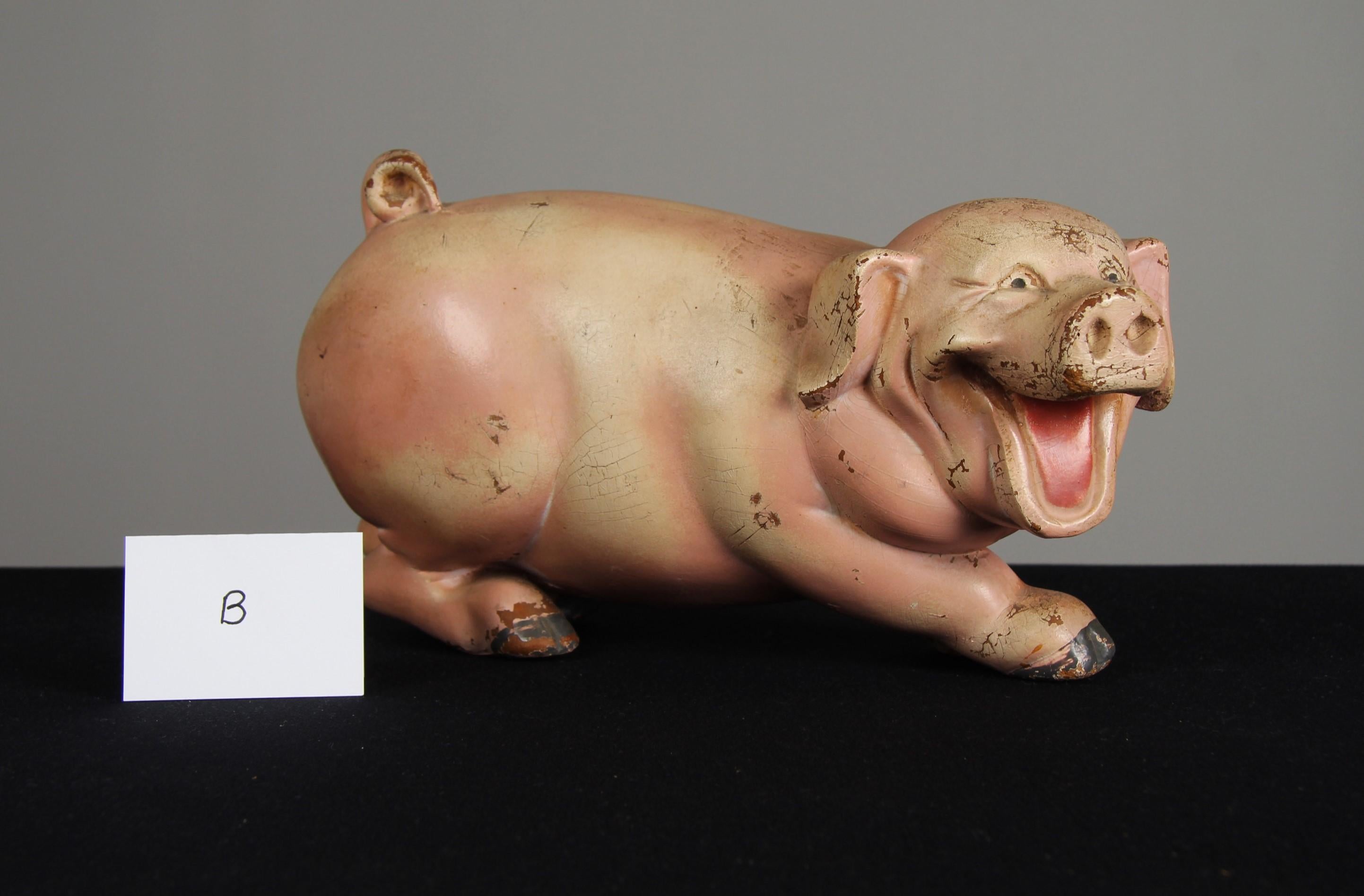 Antique Pig Sculpture, Butcher's Shop Advertising Figure, 1st Half 20th Century For Sale 5