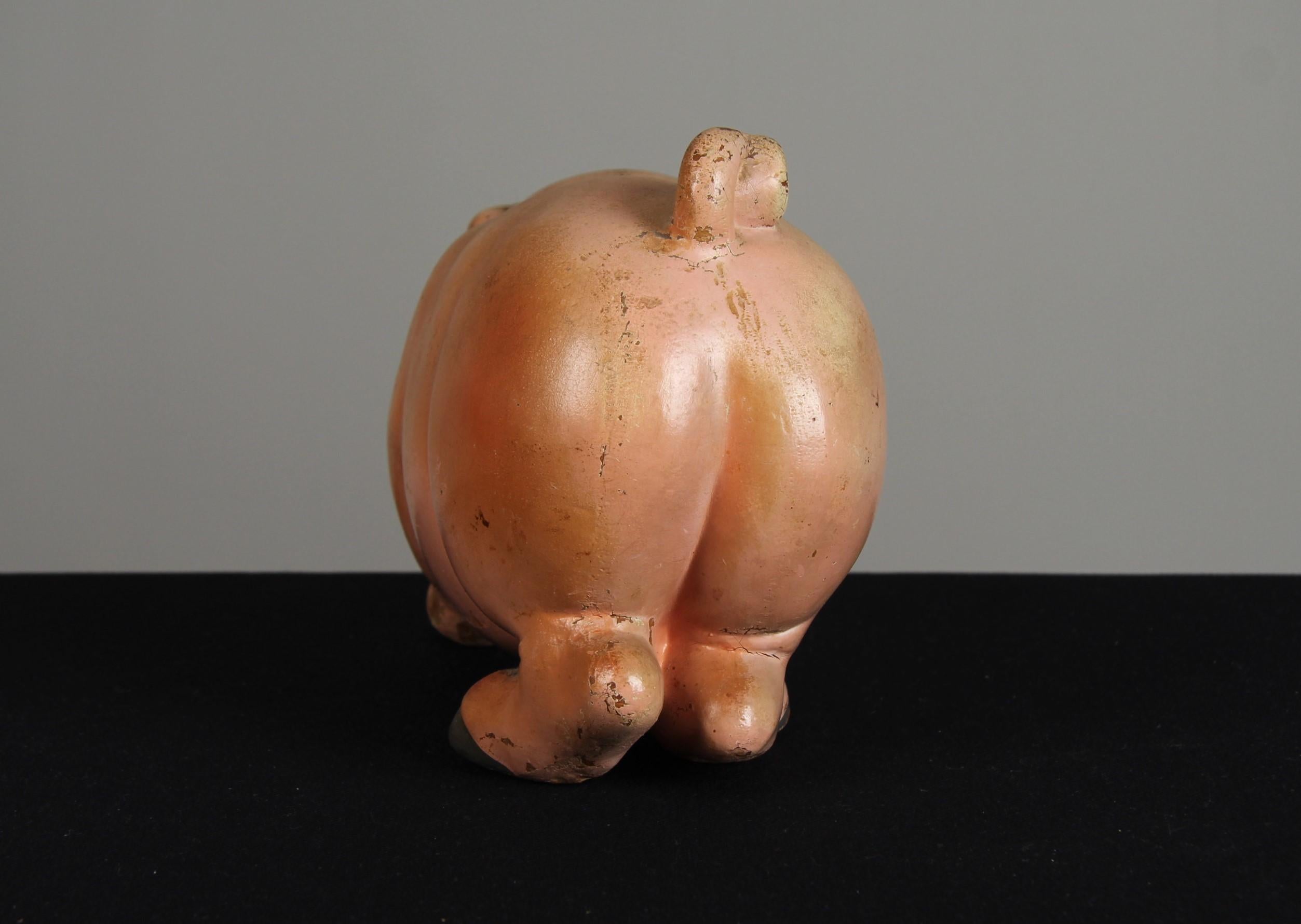 Plastic Antique Pig Sculpture, Butcher's Shop Advertising Figure, 1st Half 20th Century For Sale