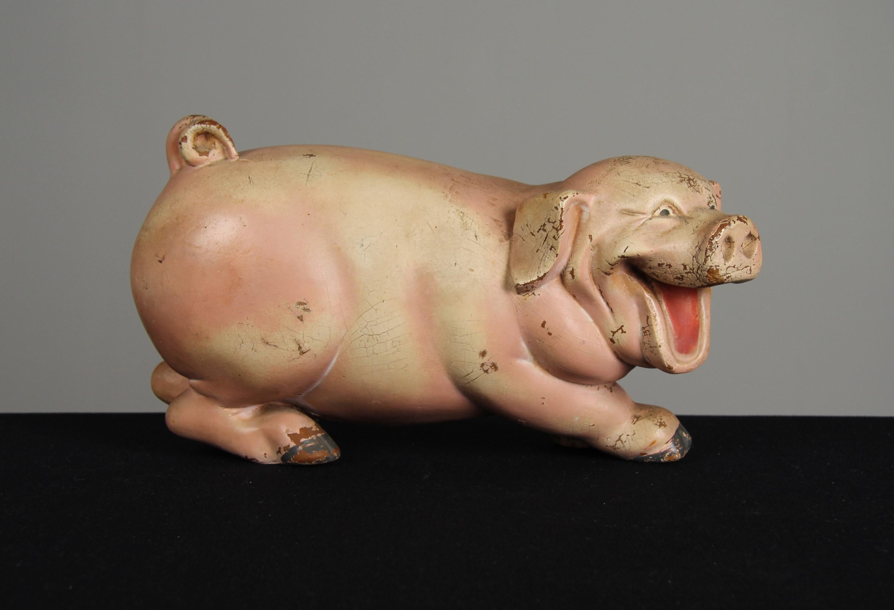 Antique Pig Sculpture, Butcher's Shop Advertising Figure, 1st Half 20th Century For Sale 2