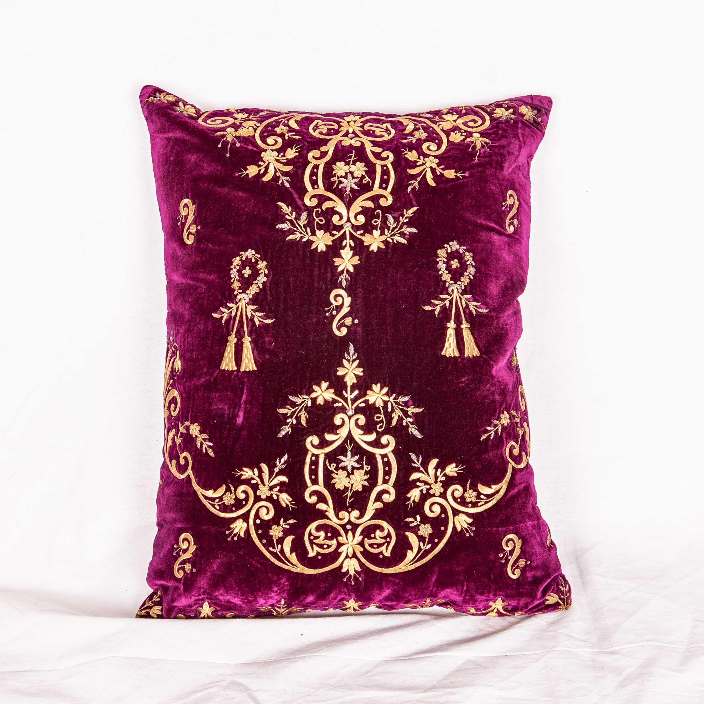 Suzani Antique Pillow case / Cushion Cover Fashioned from Ottoman Embroidery