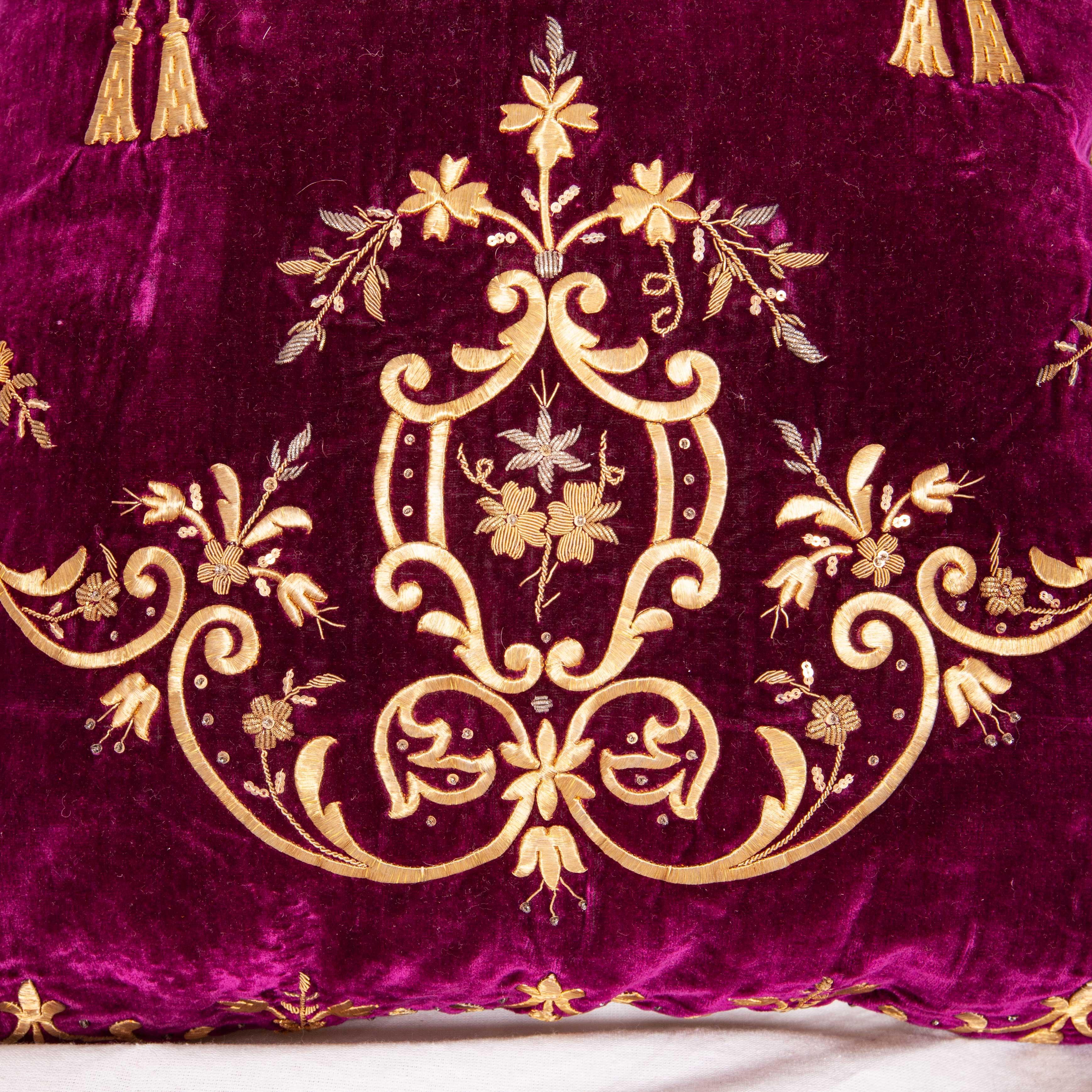 Embroidered Antique Pillow case / Cushion Cover Fashioned from Ottoman Embroidery