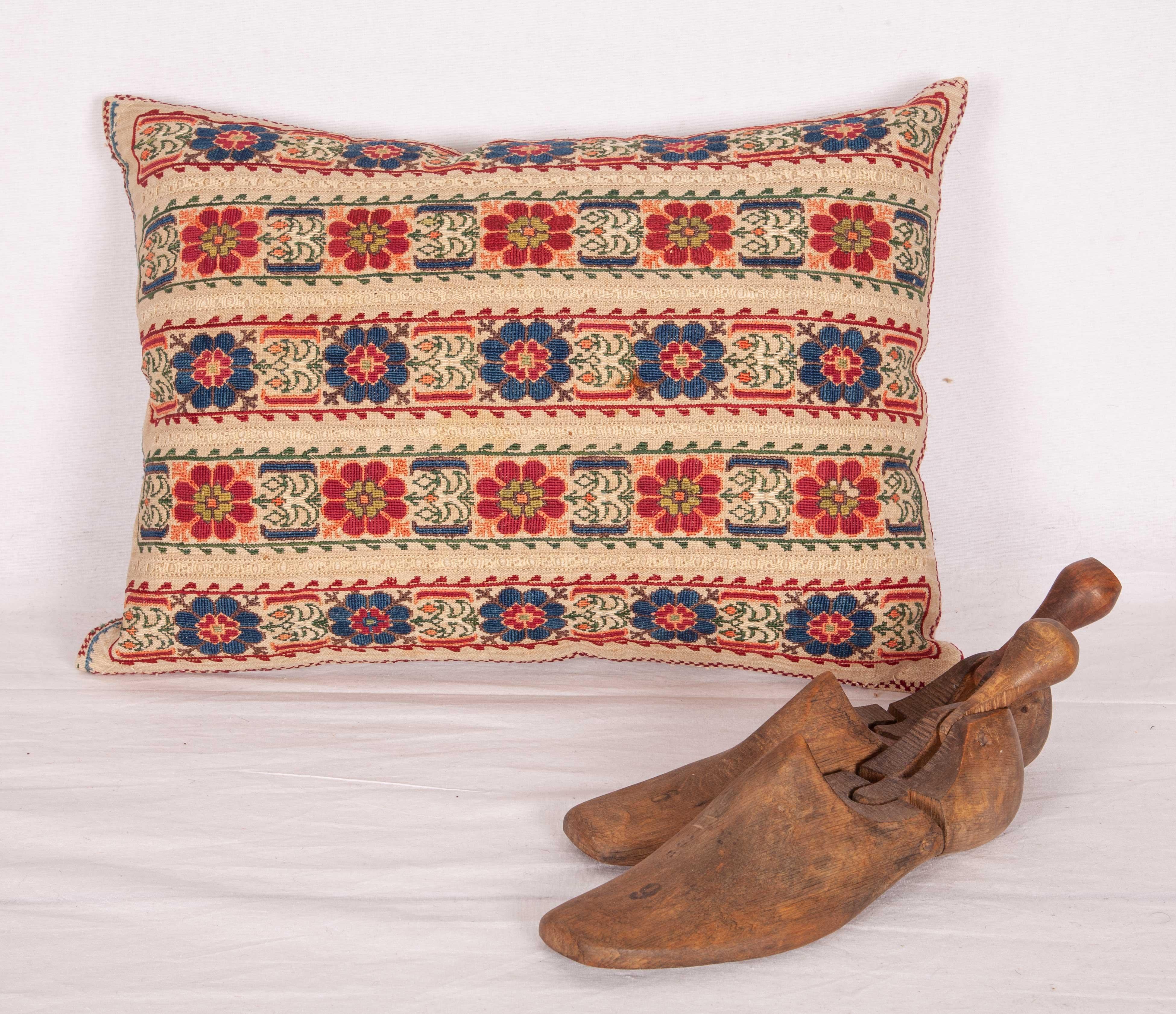 Embroidered Antique Pillow Case Fashioned from an Ottoman Greek Embroidery, 19th Century