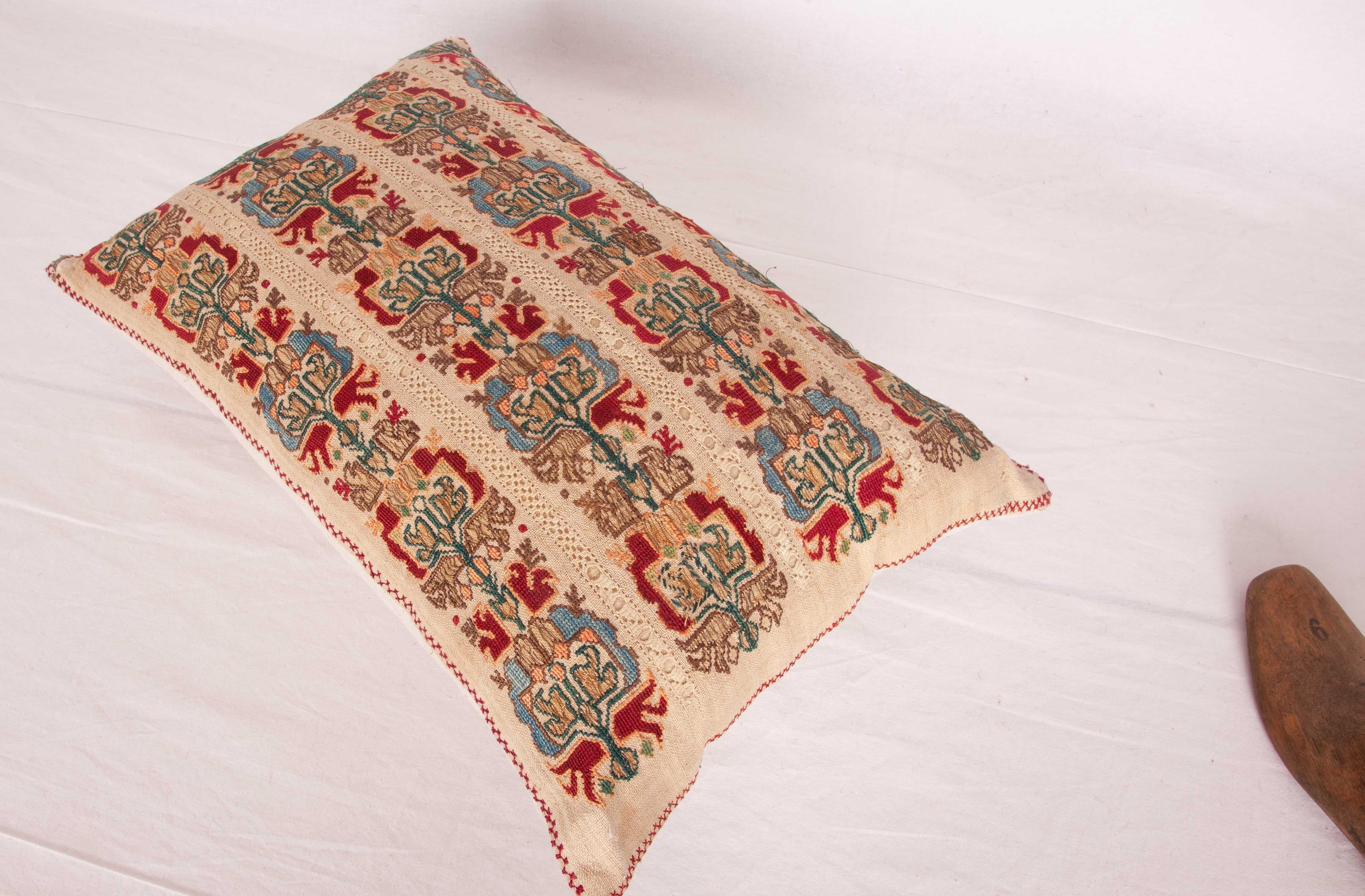 Embroidered Antique Pillow Case Fashioned from an Ottoman Greek Embroidery, 19th Century