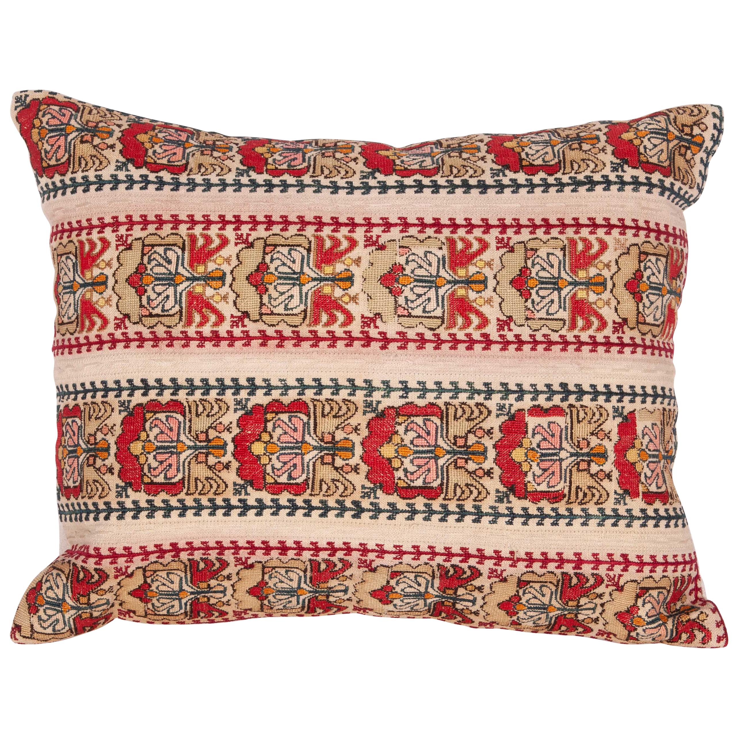 Antique Pillow Case Fashioned From an Ottoman Greek Embroidery, 19th Century