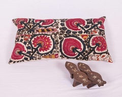 Antique Pillow Case Fashioned from a 19th Century Antique Tajik Suzani