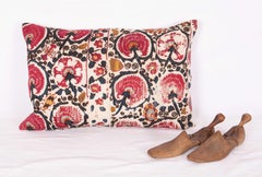 Antique Pillow Case Fashioned from a 19th Century Antique Tajik Suzani