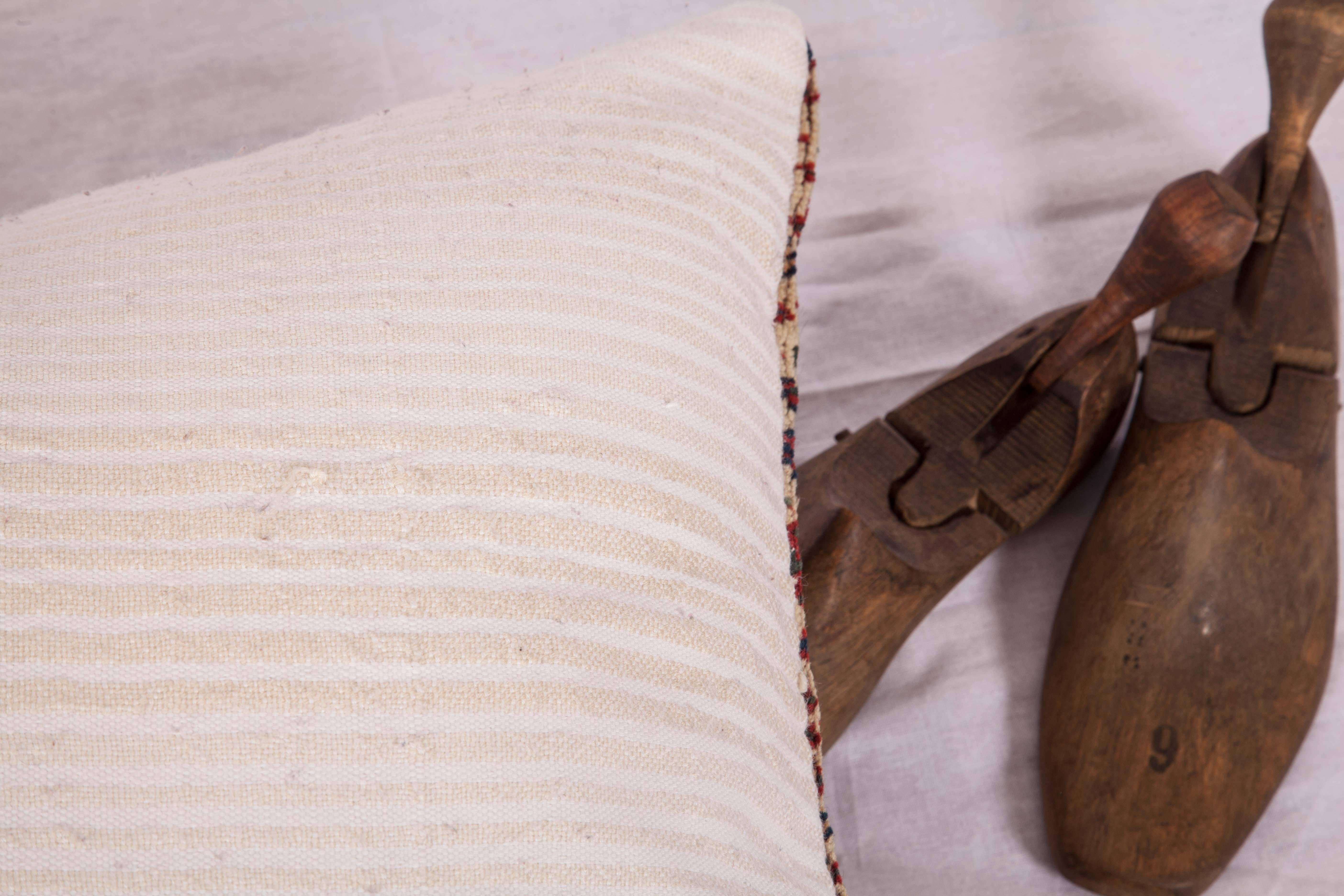 Hand-Knotted Antique Pillow Case Fashioned from an 19th Century Kashgai Rug Fragment