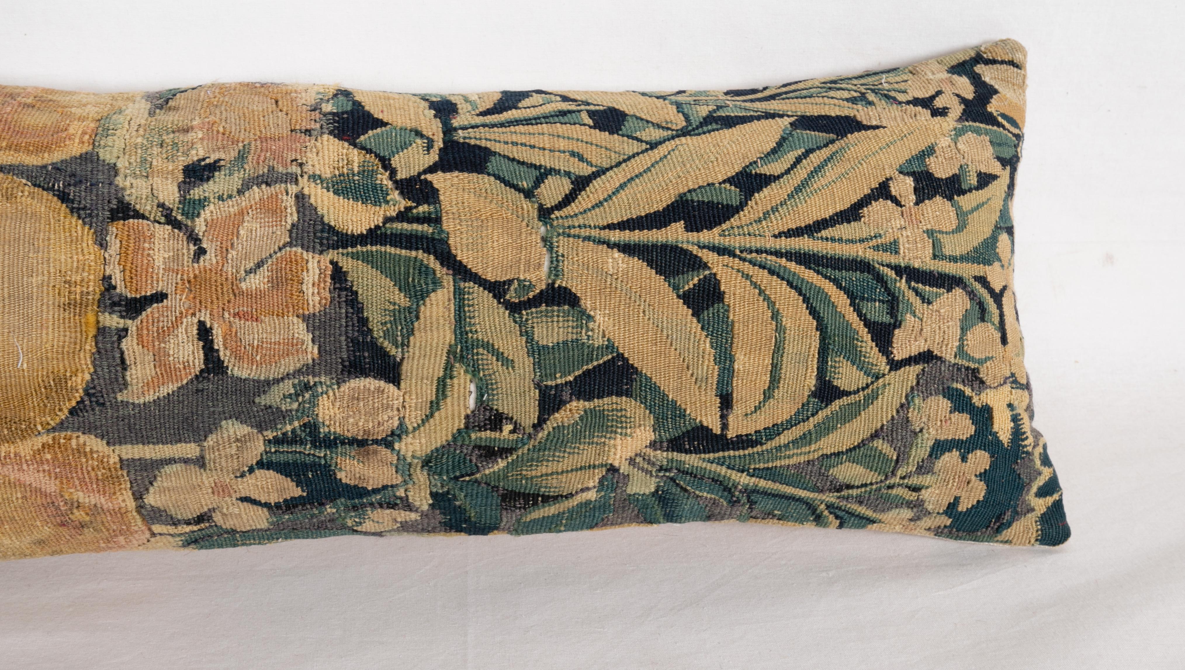 Belgian Antique Pillow Case Made from a Flemish Tapestry Fragment, 18th Century