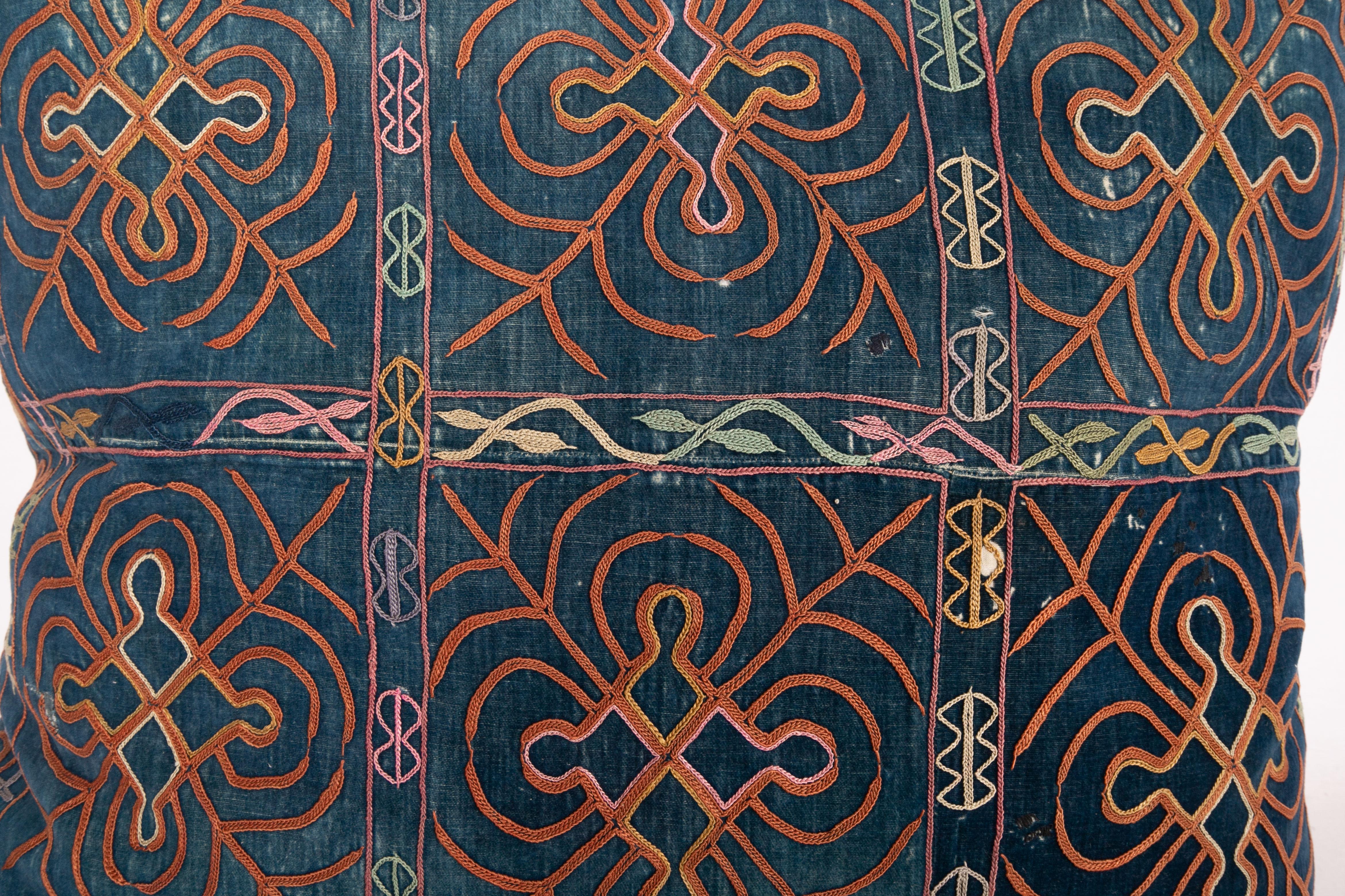 Suzani Antique Pillow Case Made from an E 20 C, Kyrgyz Embroidery