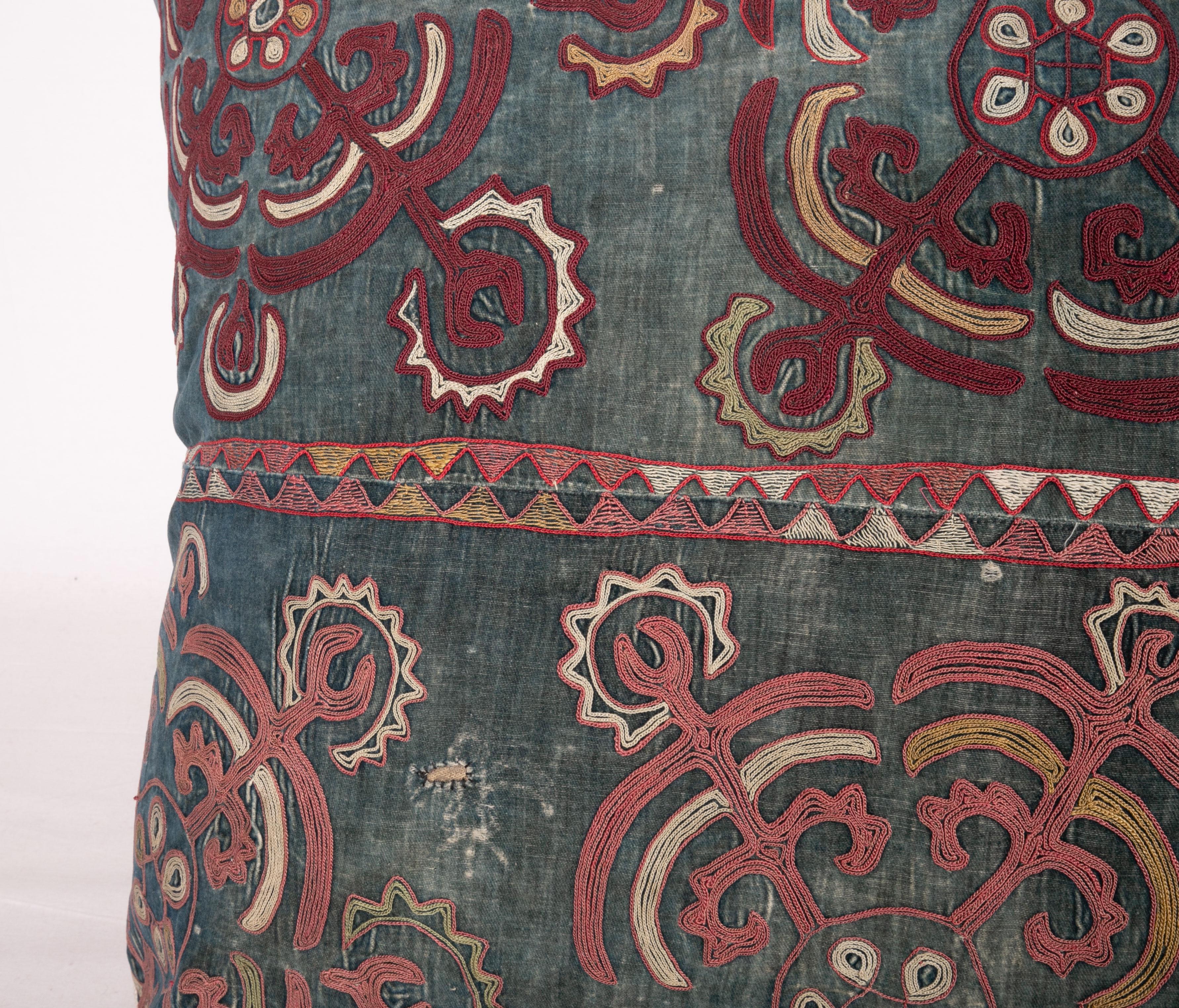 Suzani Antique Pillow Case Made from an E 20 C, Kyrgyz Embroidery For Sale