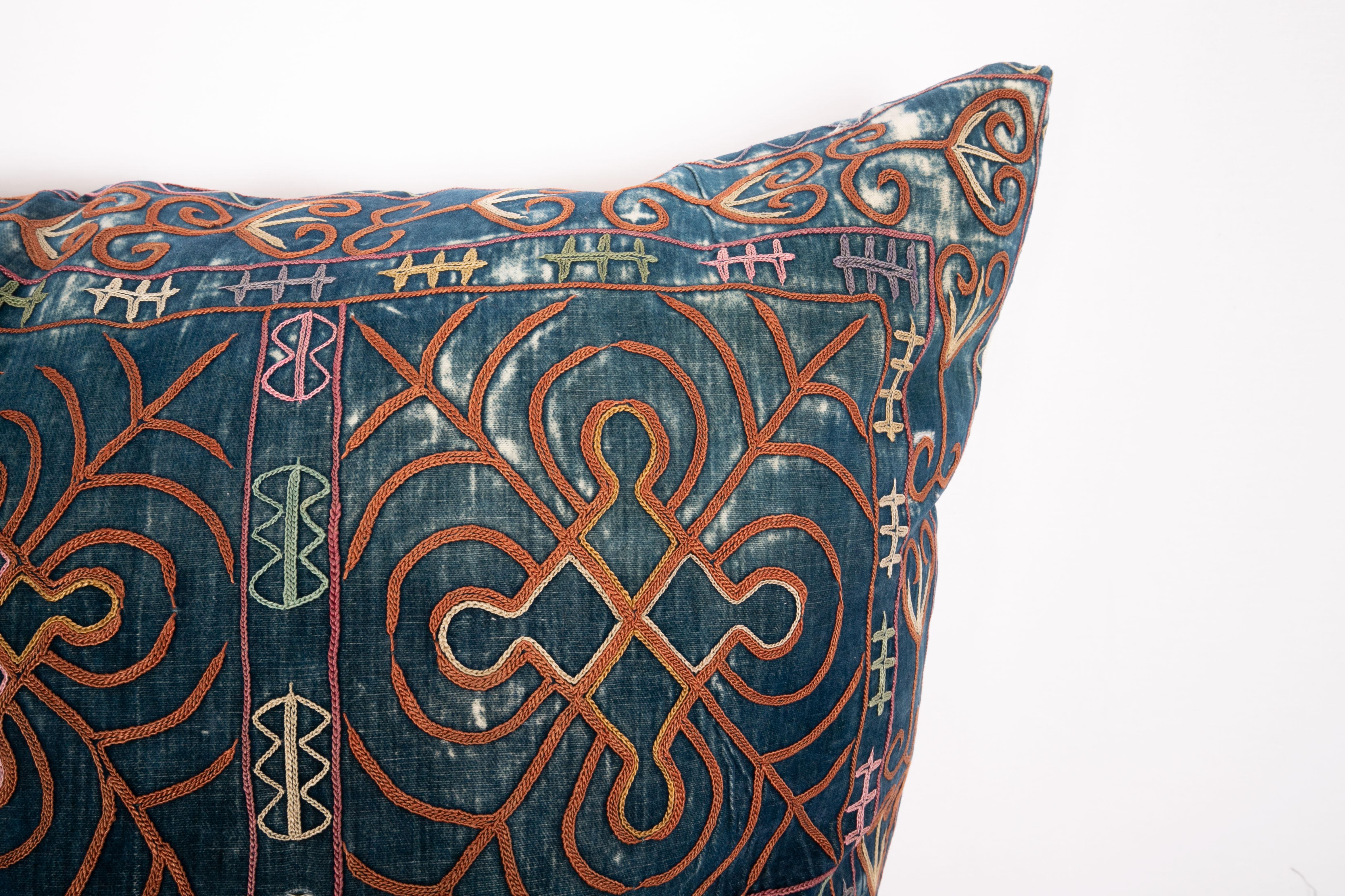 Kyrgyzstani Antique Pillow Case Made from an E 20 C, Kyrgyz Embroidery
