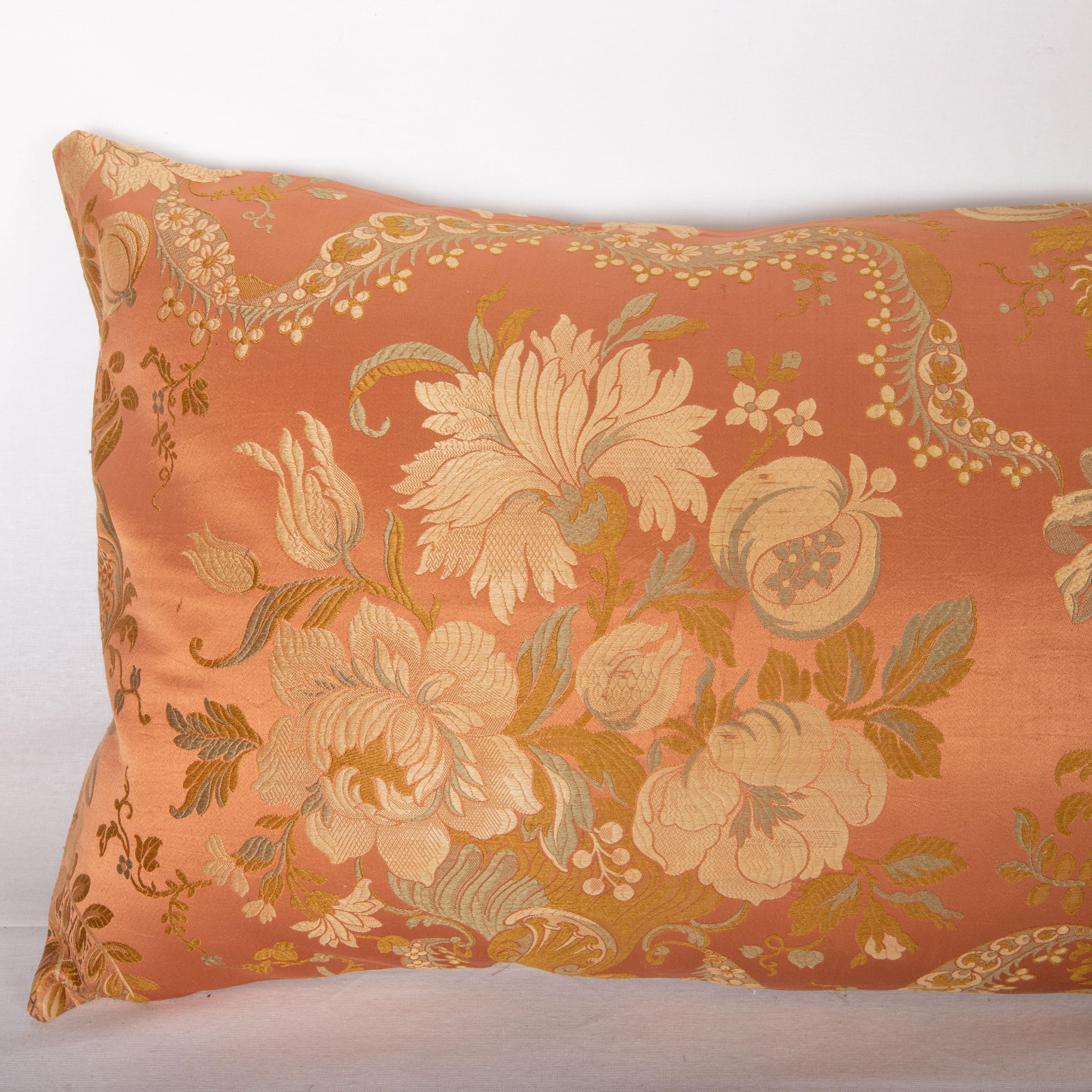 Italian Antique Pillow Case Made from an Early 20th C. Silk Brocade For Sale