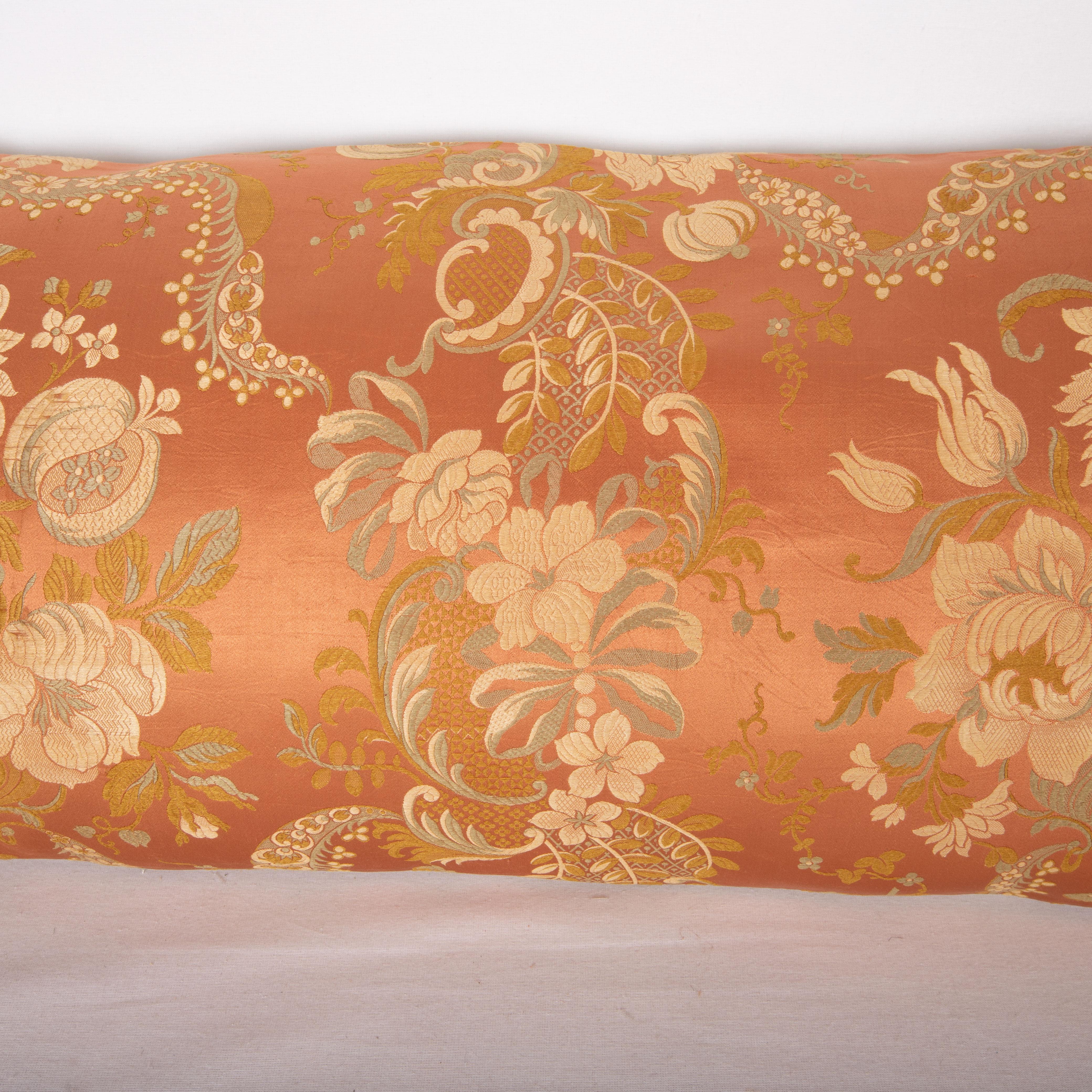 Woven Antique Pillow Case Made from an Early 20th C. Silk Brocade For Sale