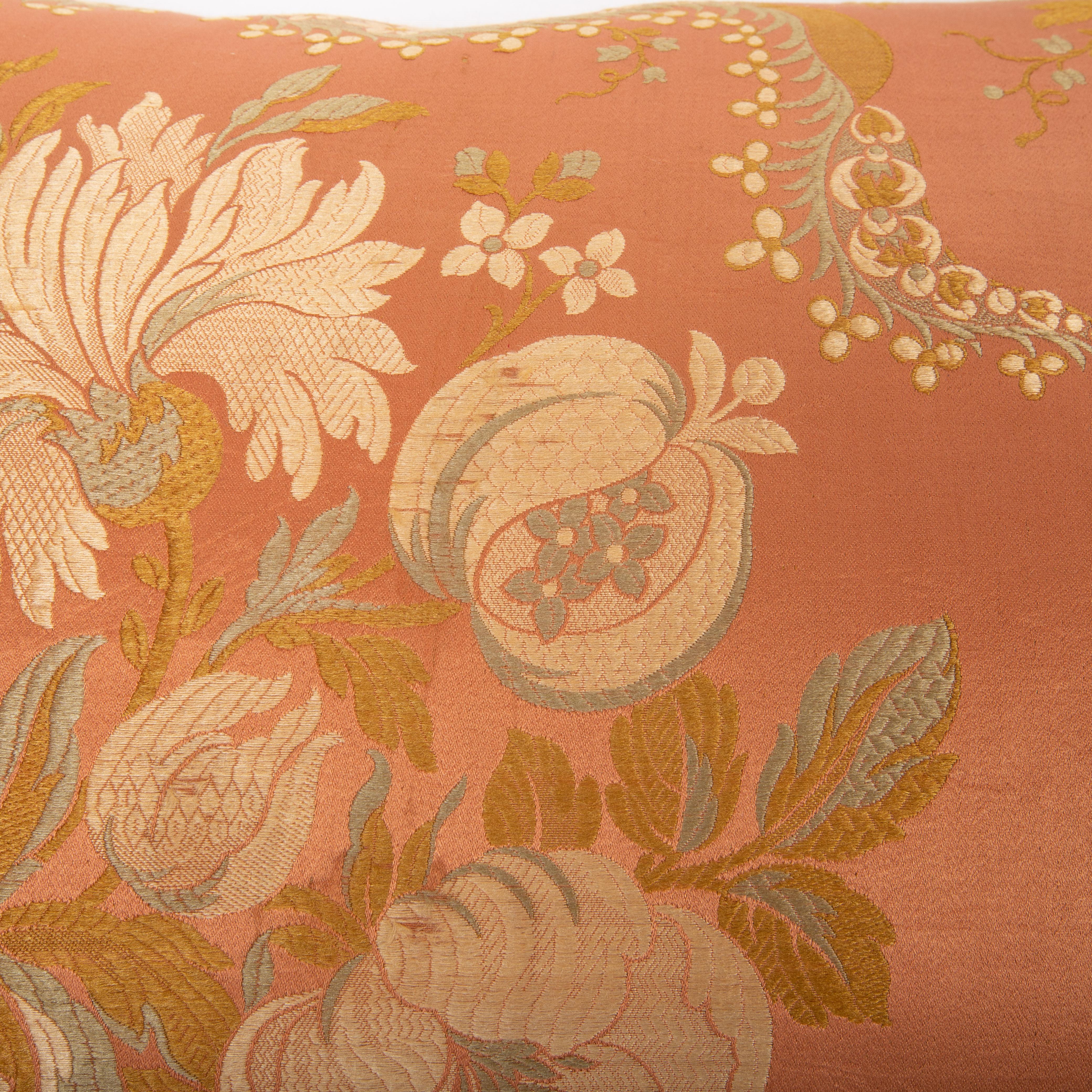 20th Century Antique Pillow Case Made from an Early 20th C. Silk Brocade For Sale