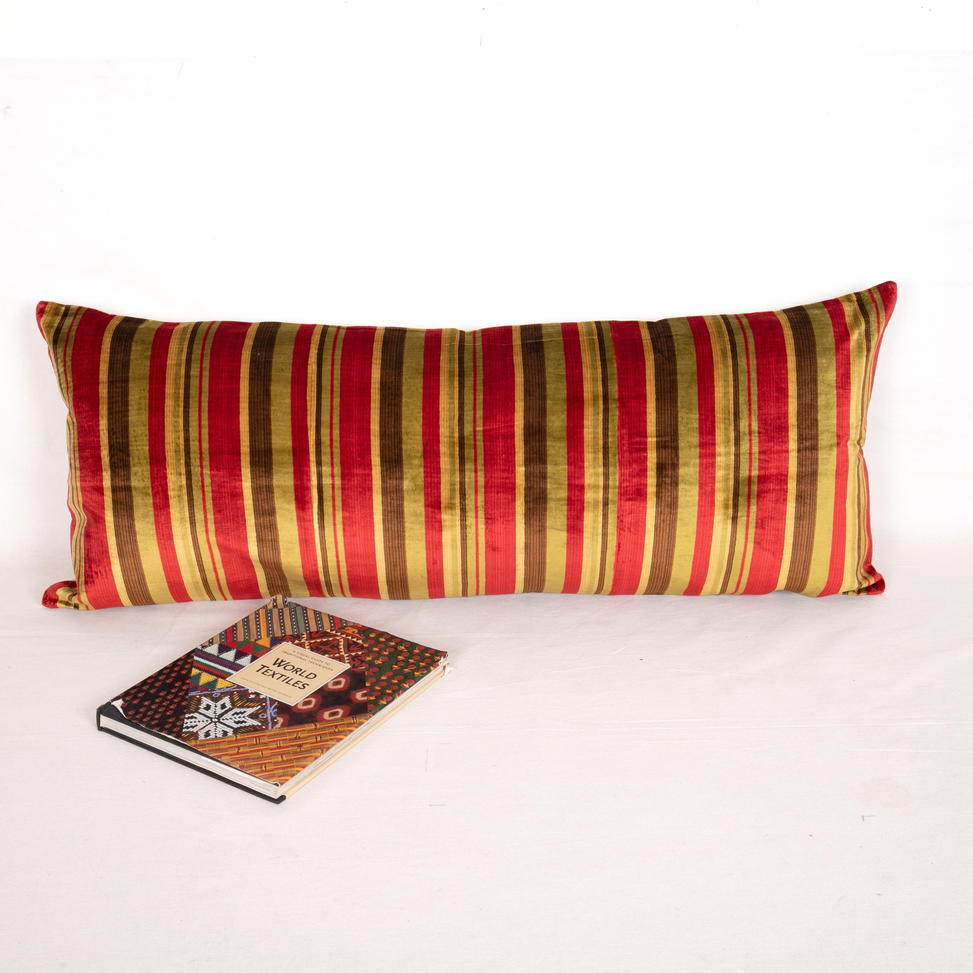 Tribal Antique Pillow Case Made from an Early 20th Century Silk Velvet from Uzbekistan For Sale