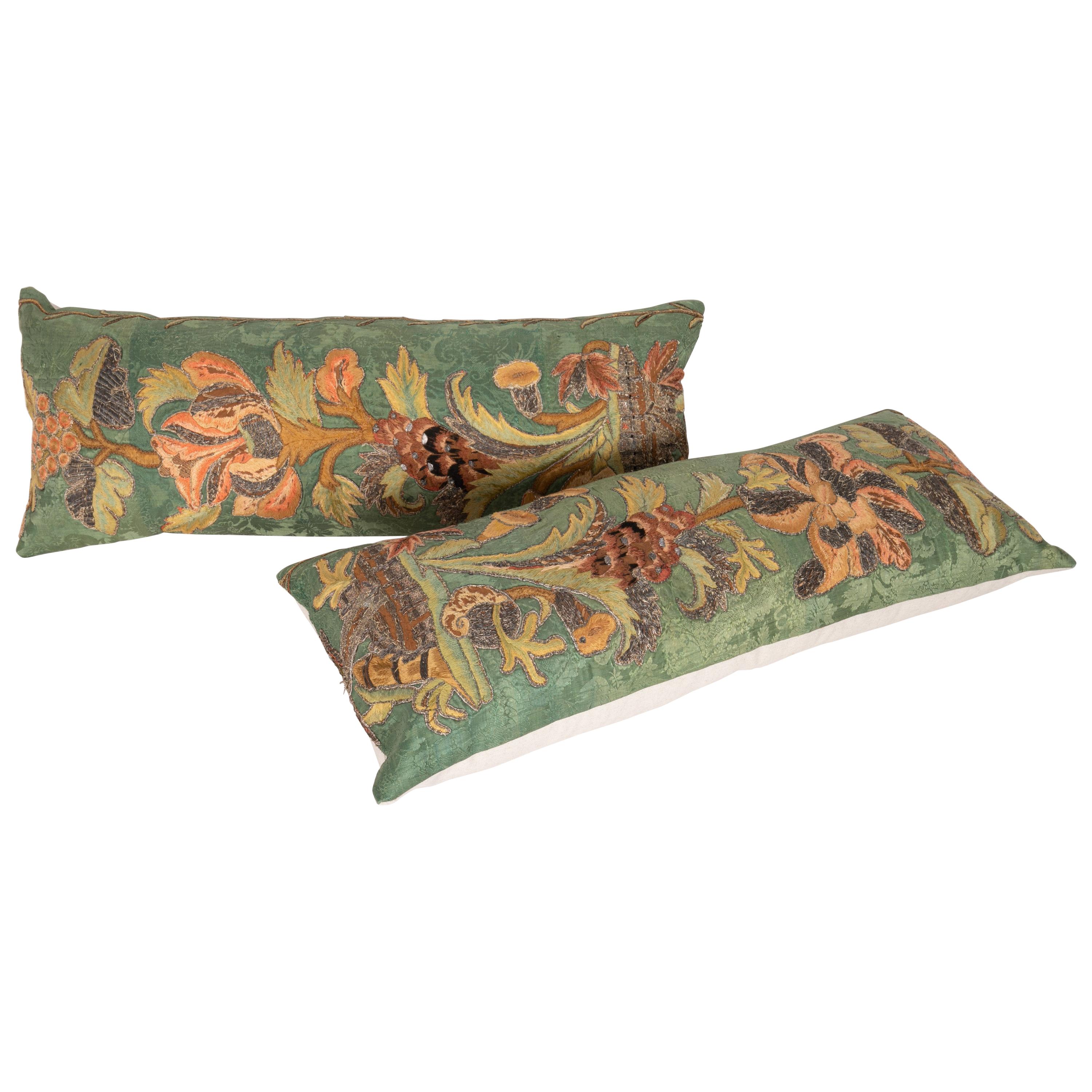 Antique Pillow Cases Fashioned from an Embroidered European Applique Panel