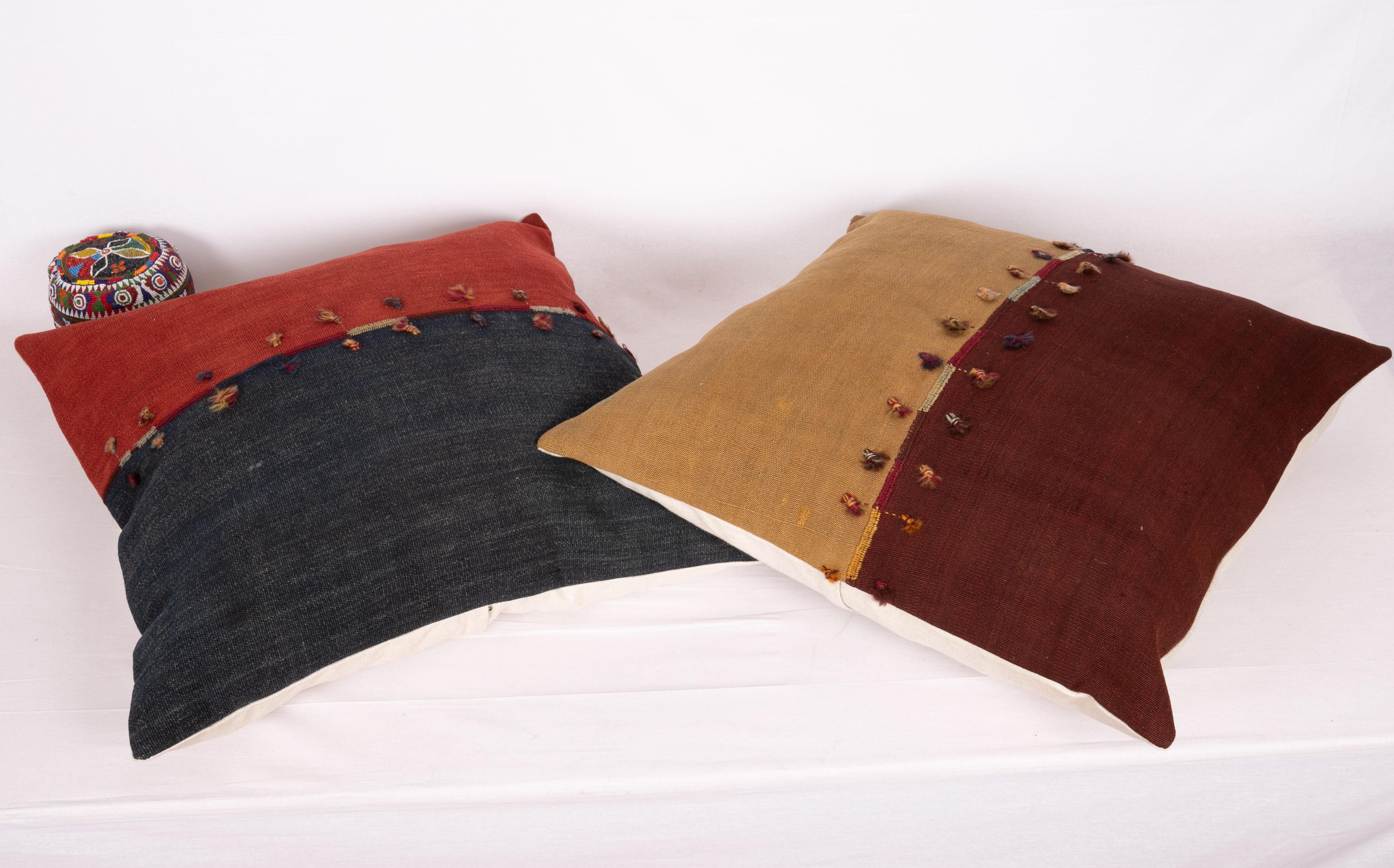 Wool Antique Pillow Cases Made from an Eastern Anatolian Cover, Late 19th Century