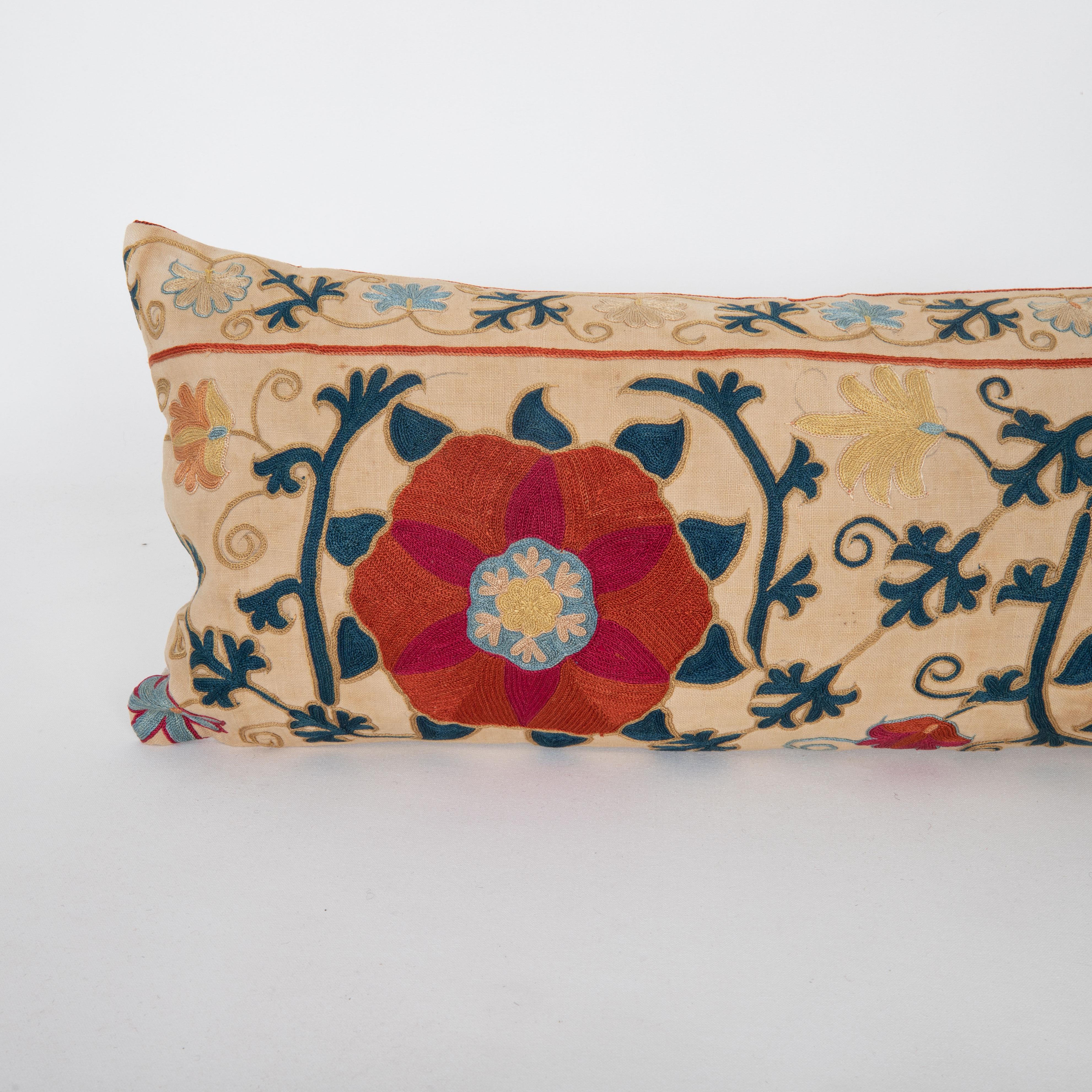 Uzbek Antique pillow cover Made from a 19th C. Suzani Fragment
