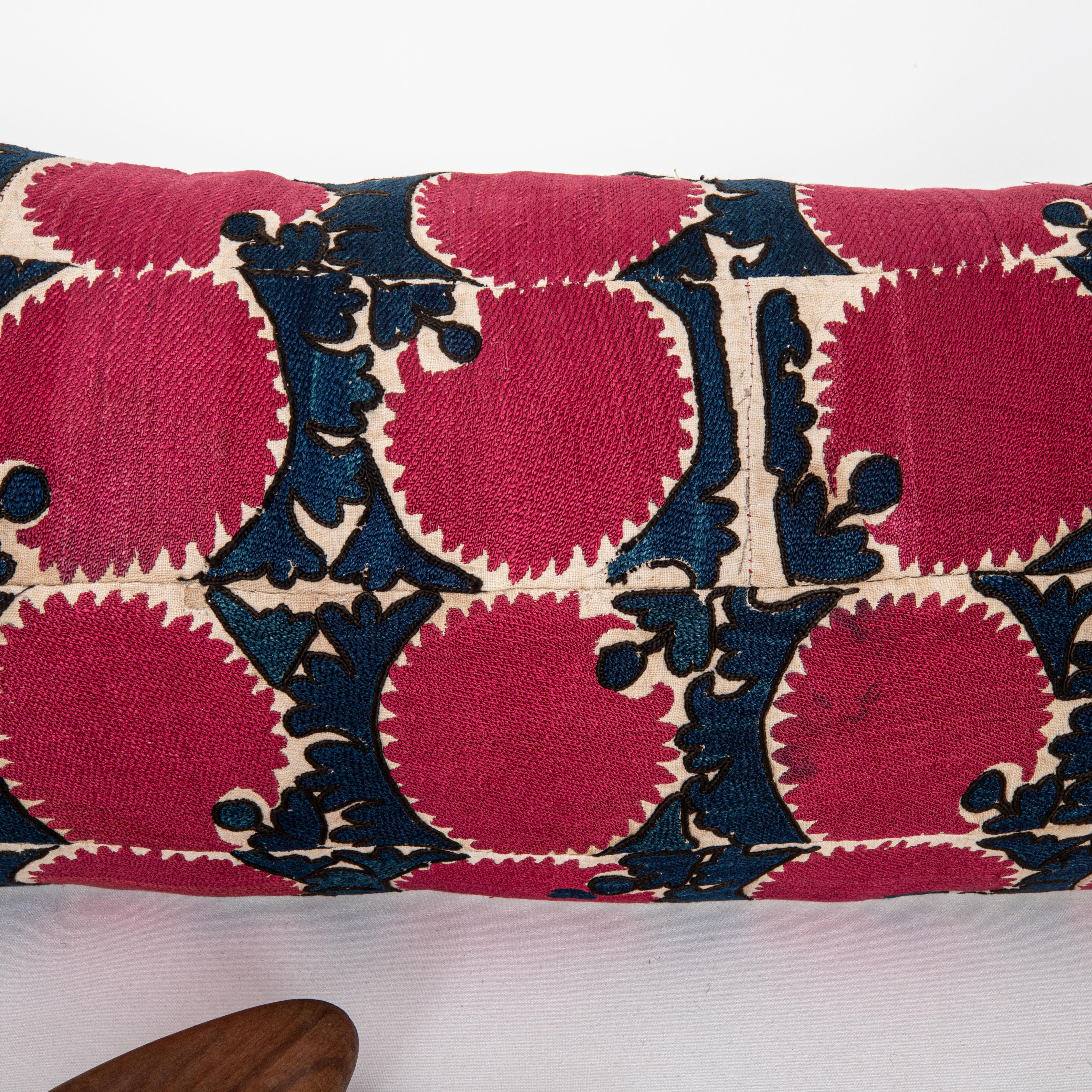 Antique pillow cover Made from a 19th C. Suzani Fragment In Good Condition For Sale In Istanbul, TR