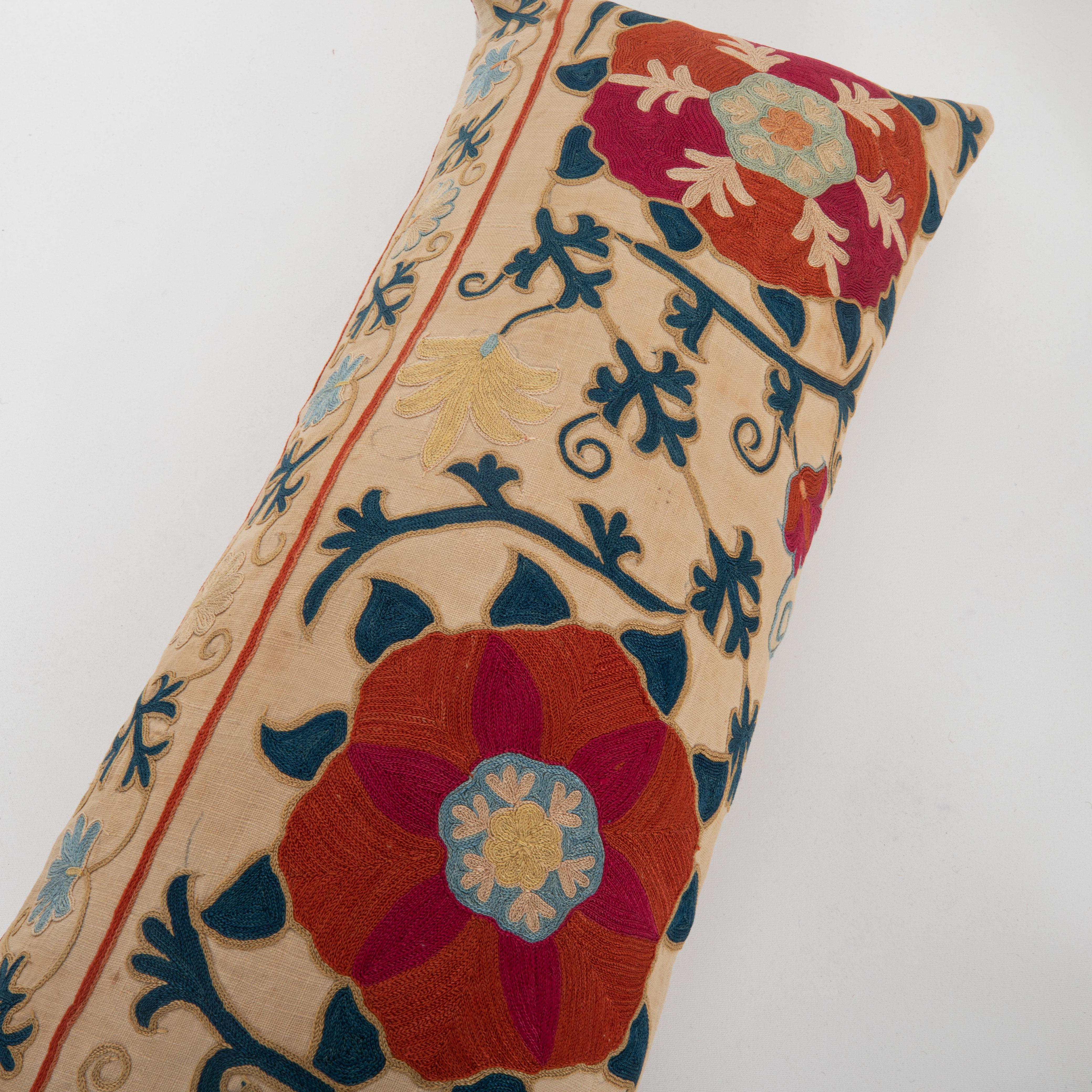 19th Century Antique pillow cover Made from a 19th C. Suzani Fragment