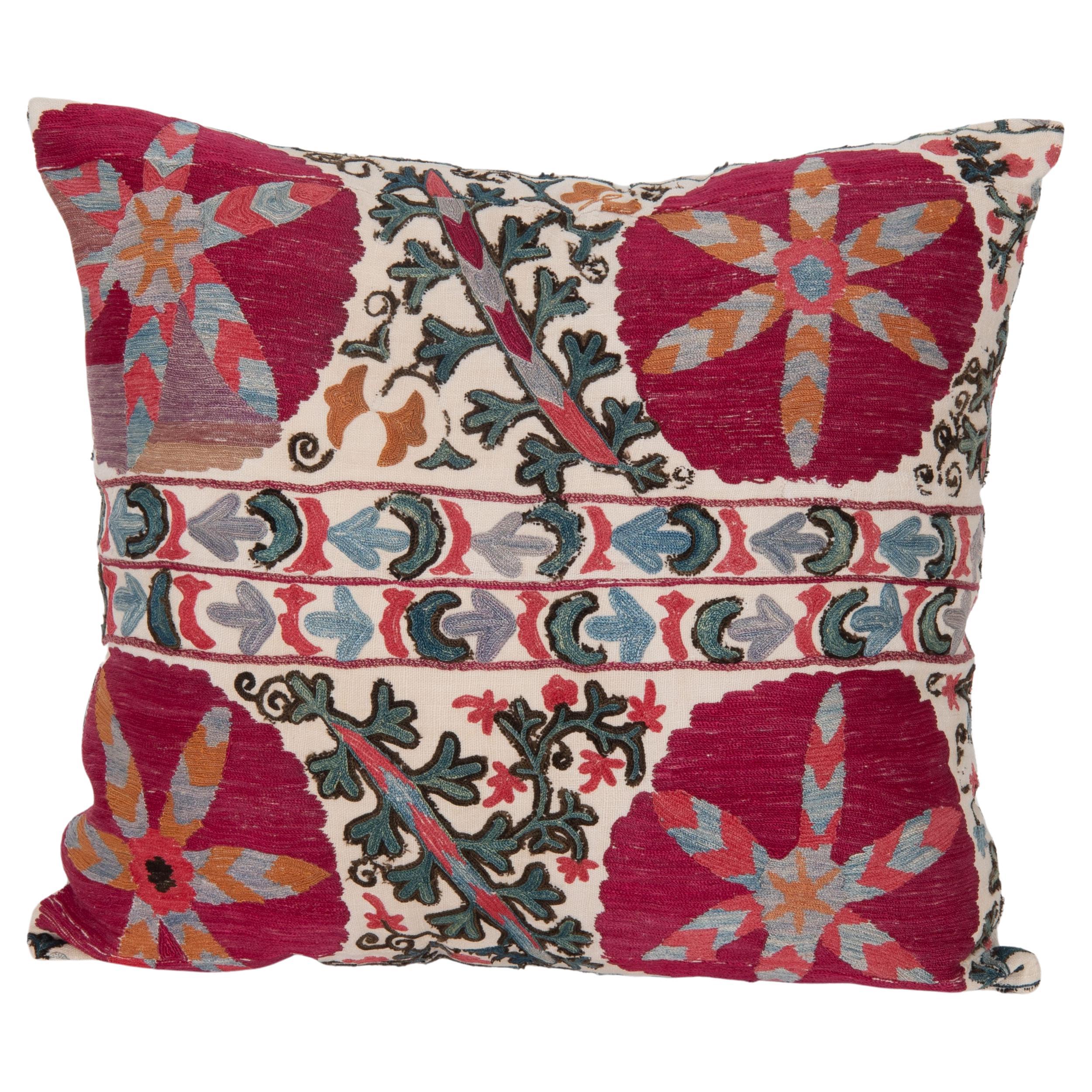 Antique pillow cover Made from a 19th C. Suzani Fragment