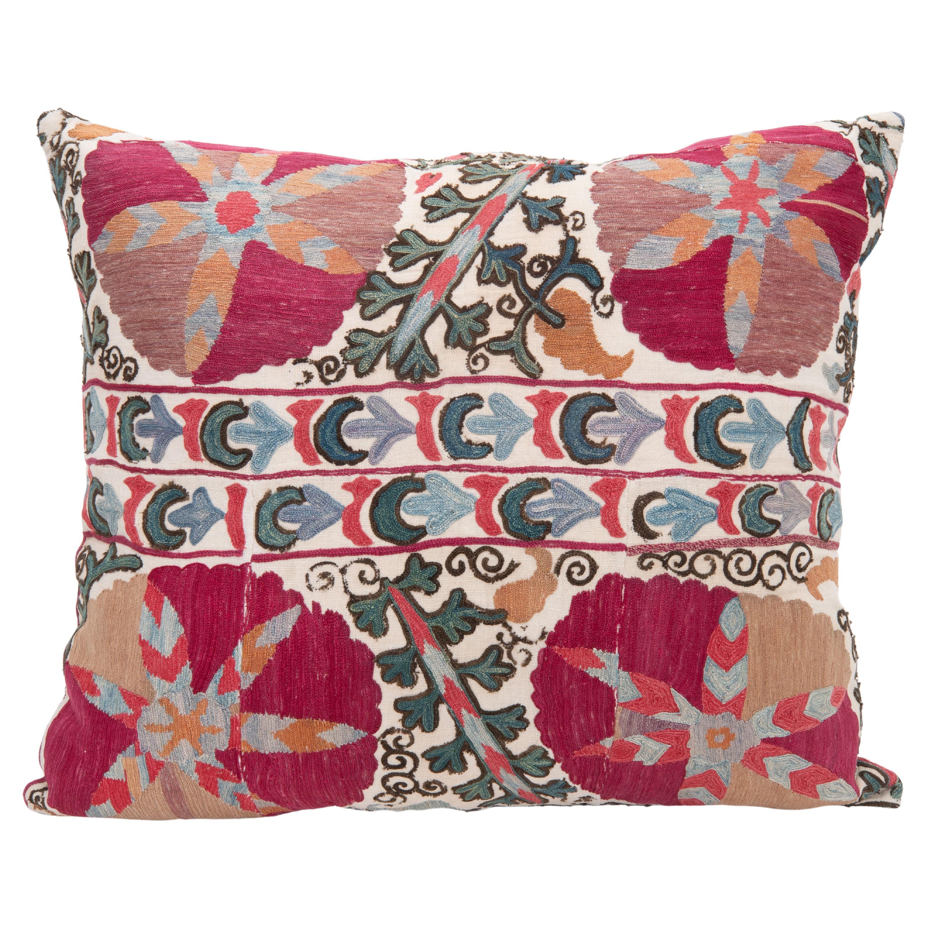 Antique pillow cover Made from a 19th C. Suzani Fragment