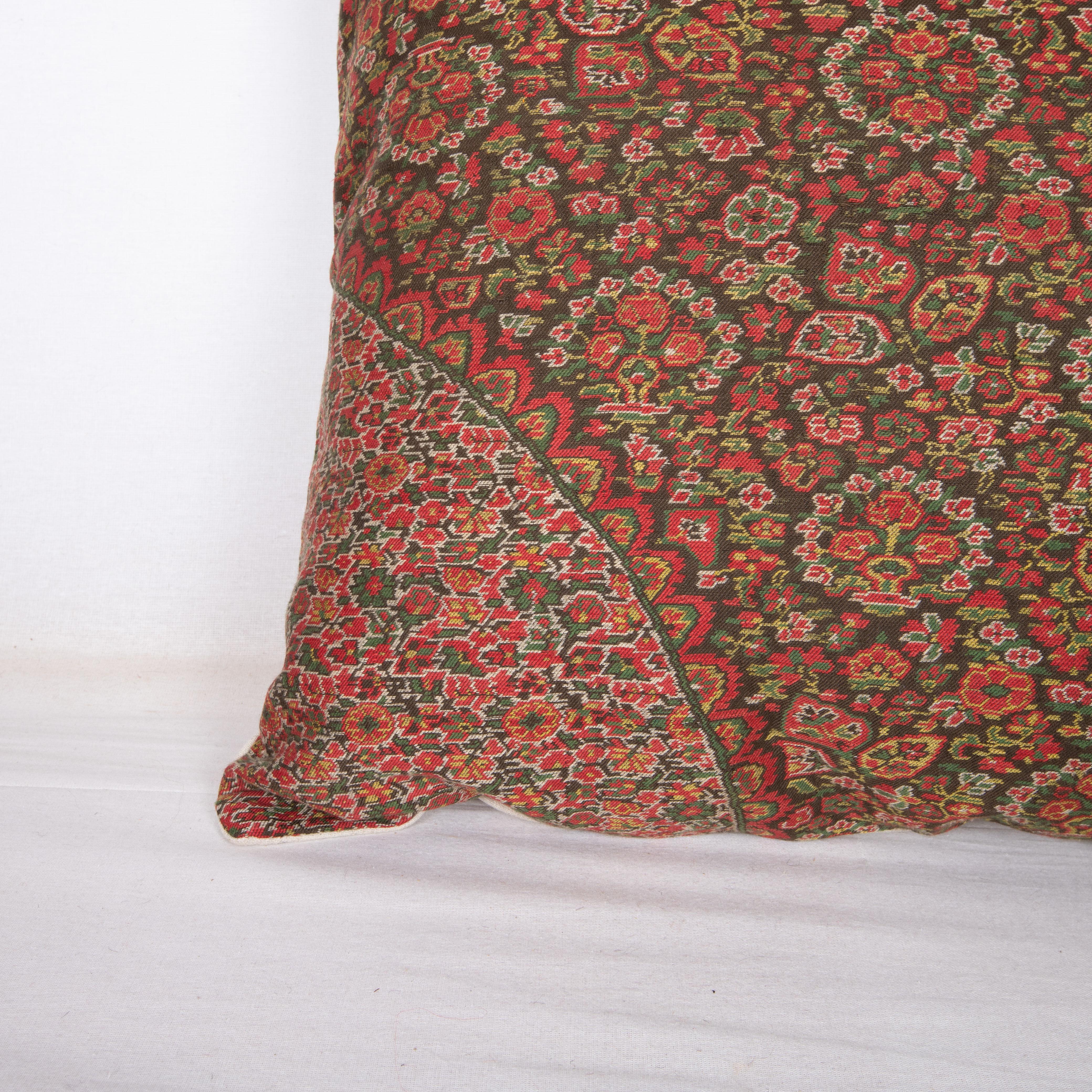 Victorian Antique Pillow Cover Made from a European Wool Paisley Shawl, L 19th/ E.20th C. For Sale