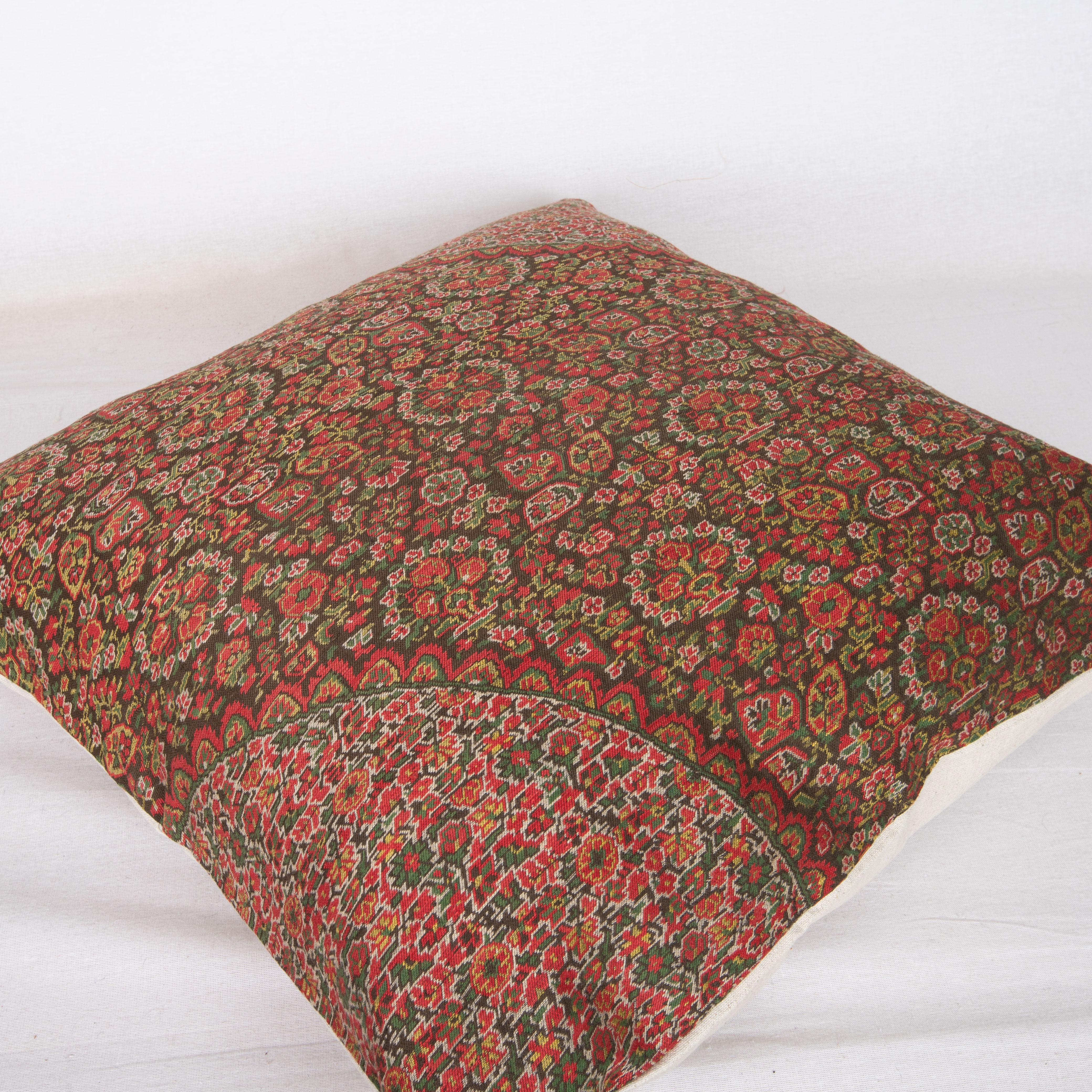 20th Century Antique Pillow Cover Made from a European Wool Paisley Shawl, L 19th/ E.20th C. For Sale