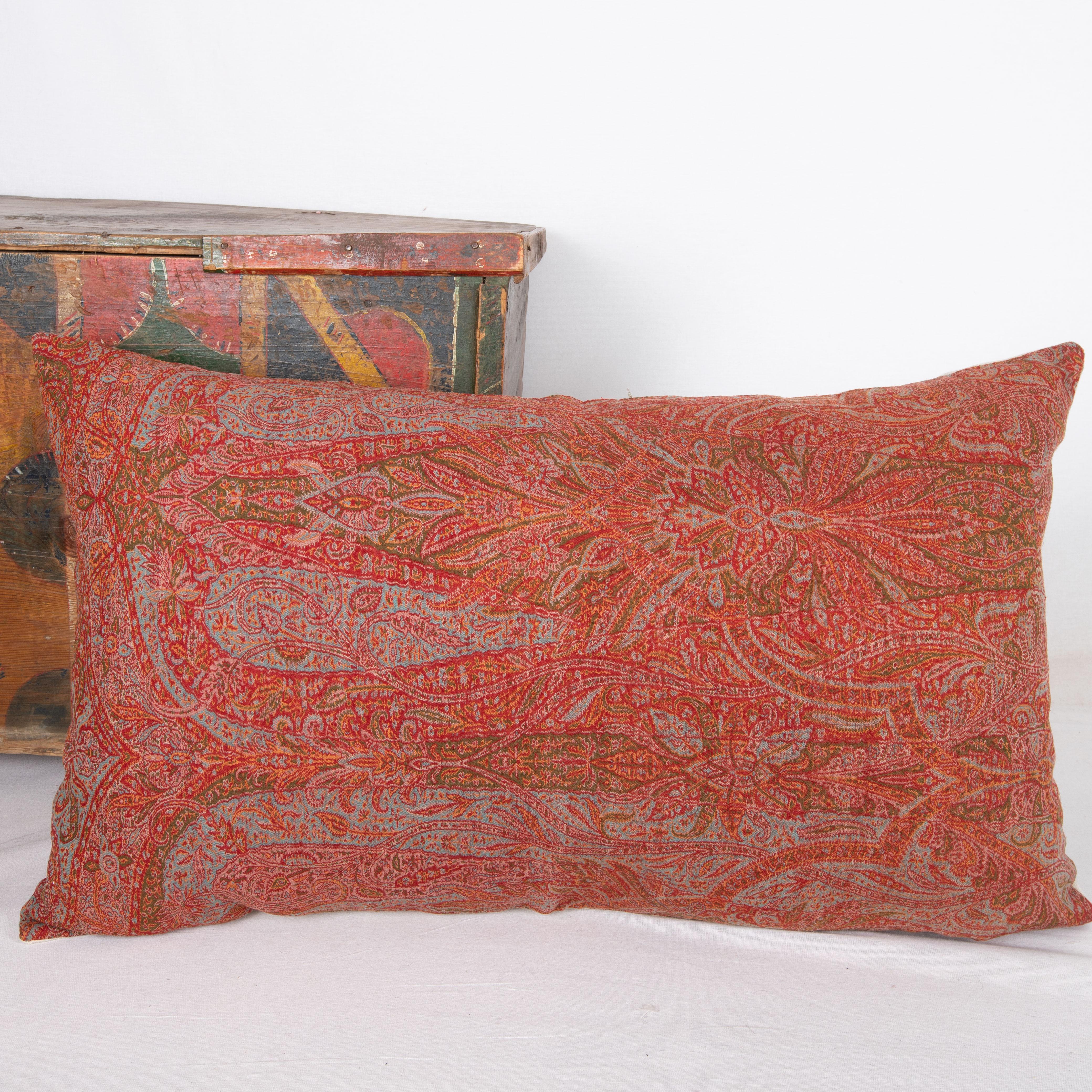 Antique Pillow Cover Made from a European Wool Paisley Shawl, L 19th/ E.20th C For Sale 1