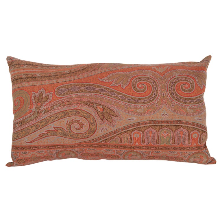 Antique Pillow Cover Made from a European Wool Paisley Shawl, L 19th/ E