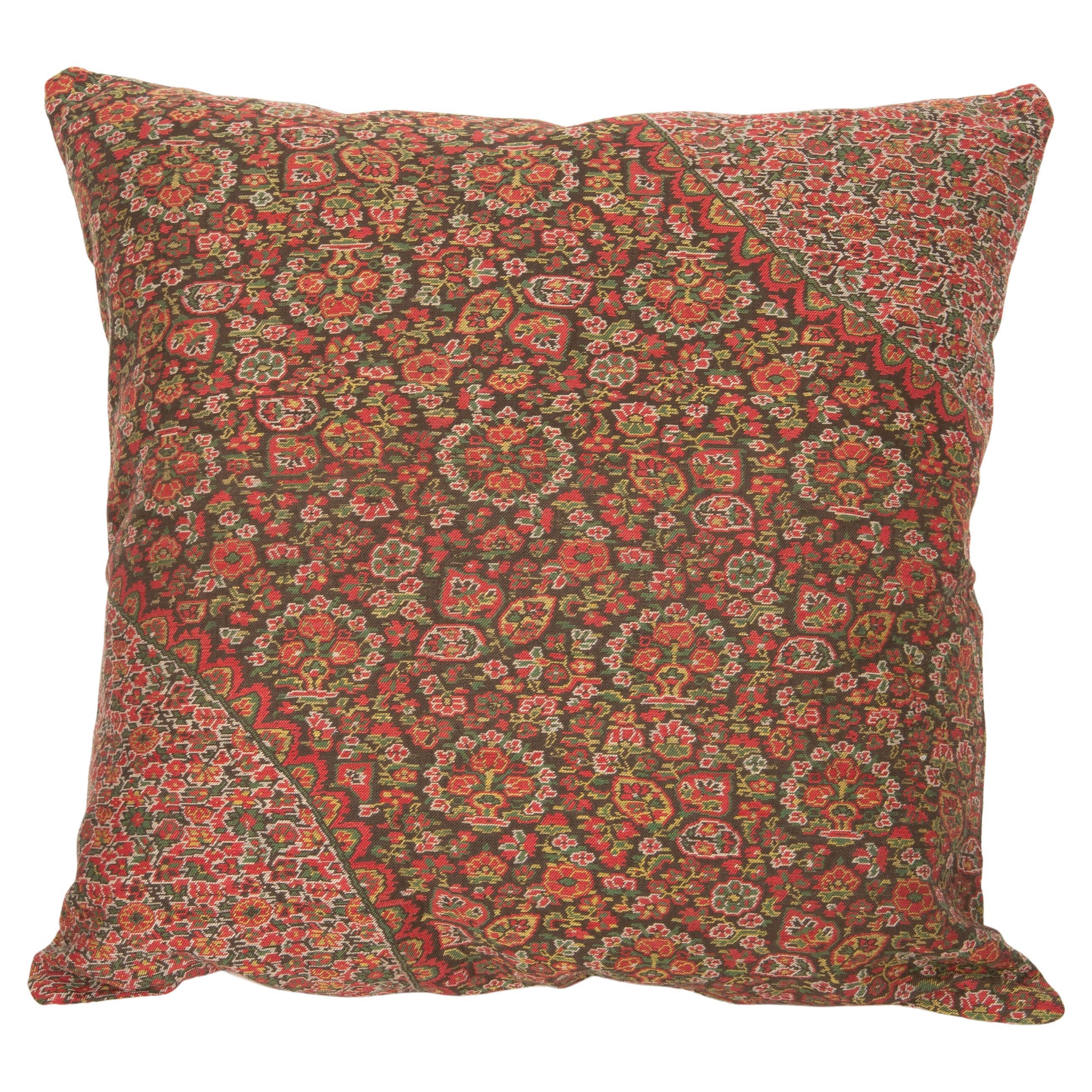 Antique Pillow Cover Made from a European Wool Paisley Shawl, L 19th/ E.20th C. For Sale