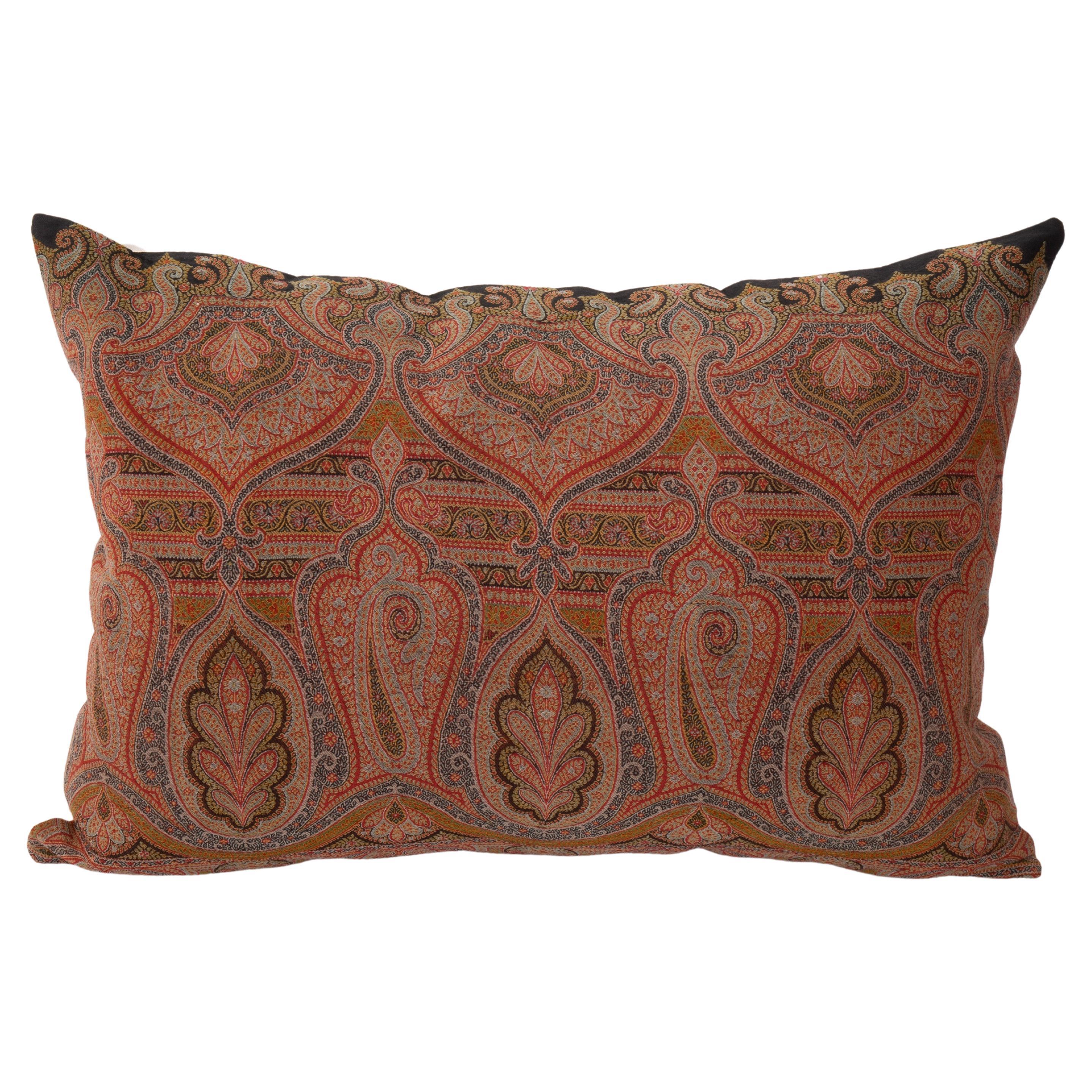 Antique Pillow Cover Made from a European Wool Paisley Shawl, L 19th/ E.20th