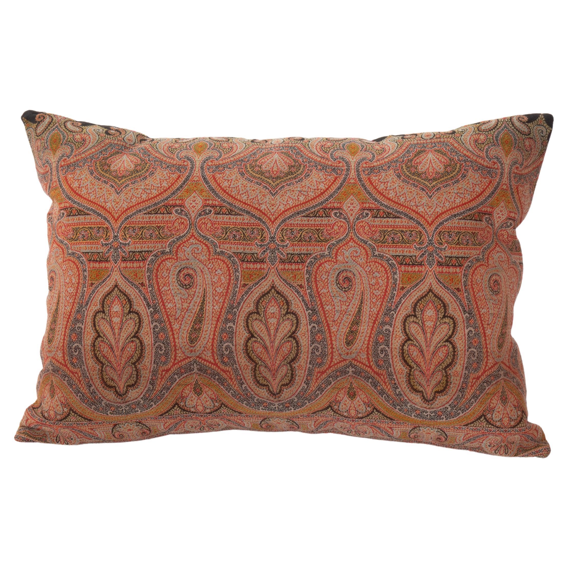 Antique Pillow Cover Made from a European Wool Paisley Shawl, L 19th/ E.20th