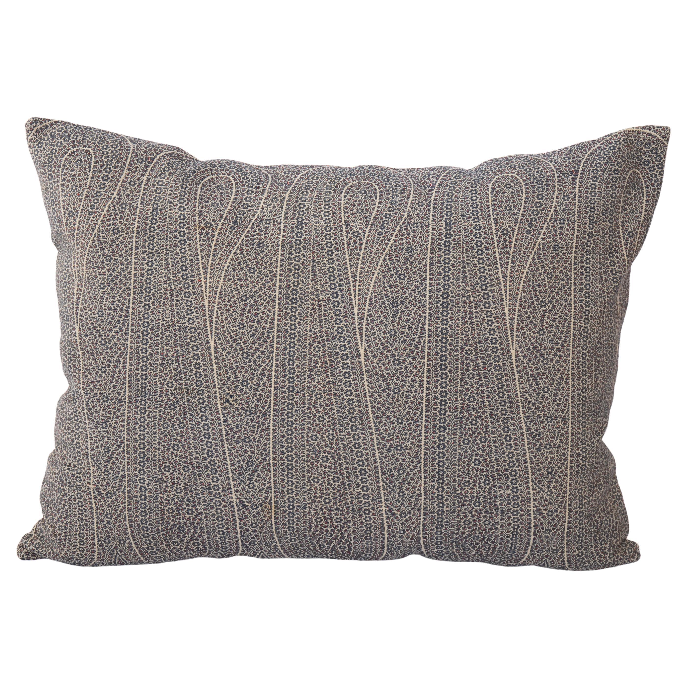 Antique  Couvercle d'oreiller fabriqué à partir d'un châle en laine à motif cachemire, L 19e/E.20e