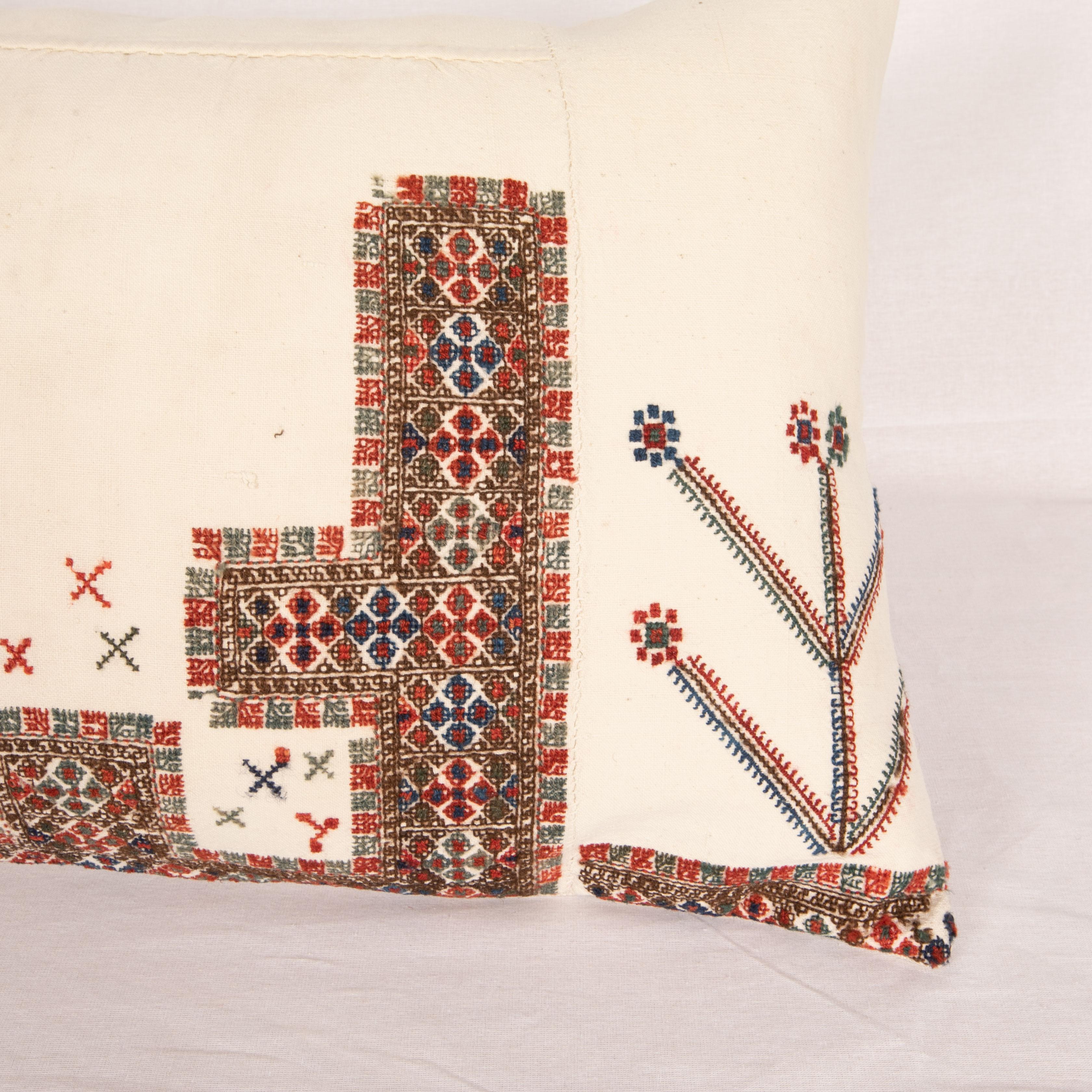 Bulgarian Antique Pillow Cover Made from an Eastern European Dress Front, Early 20th C