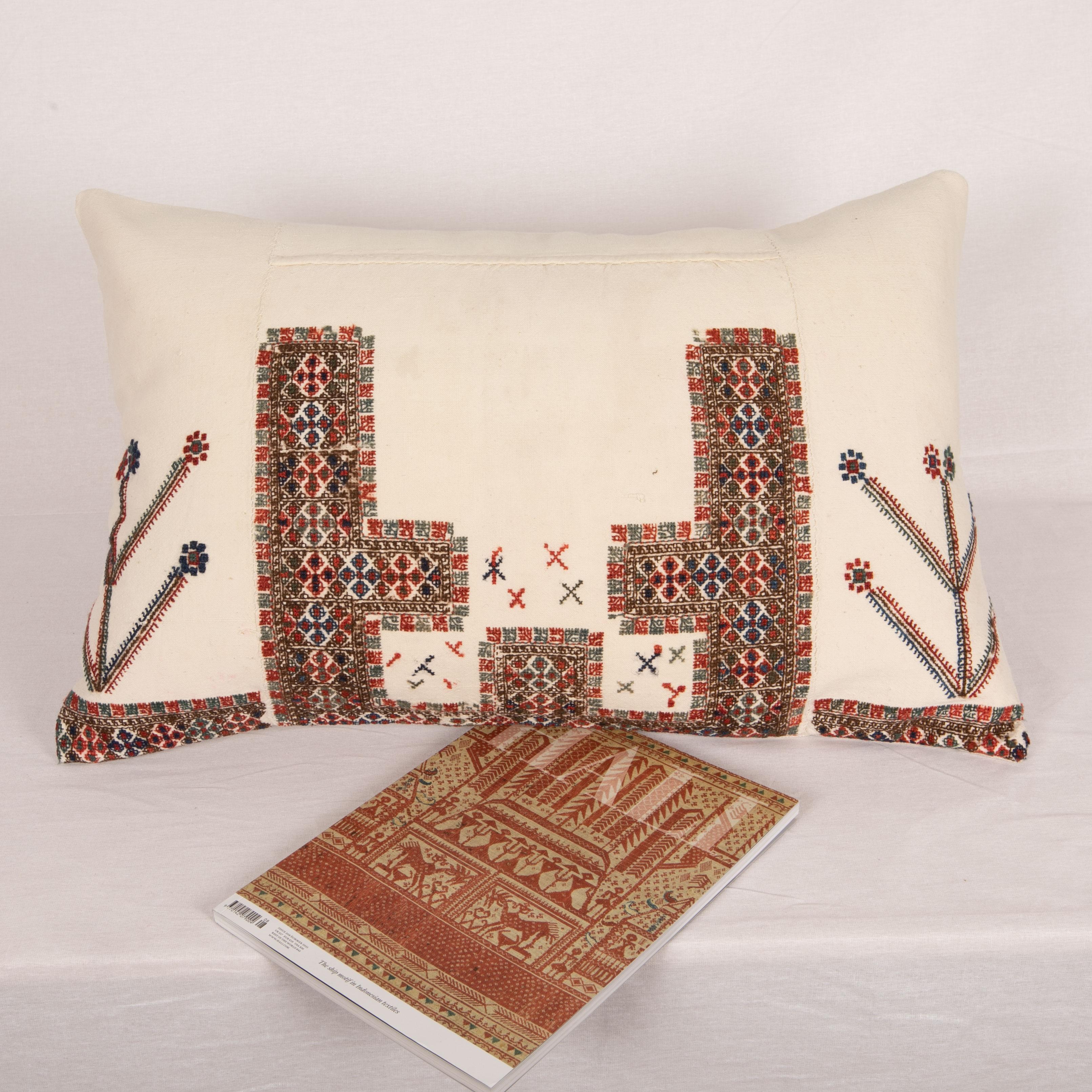 Antique Pillow Cover Made from an Eastern European Dress Front, Early 20th C In Good Condition In Istanbul, TR