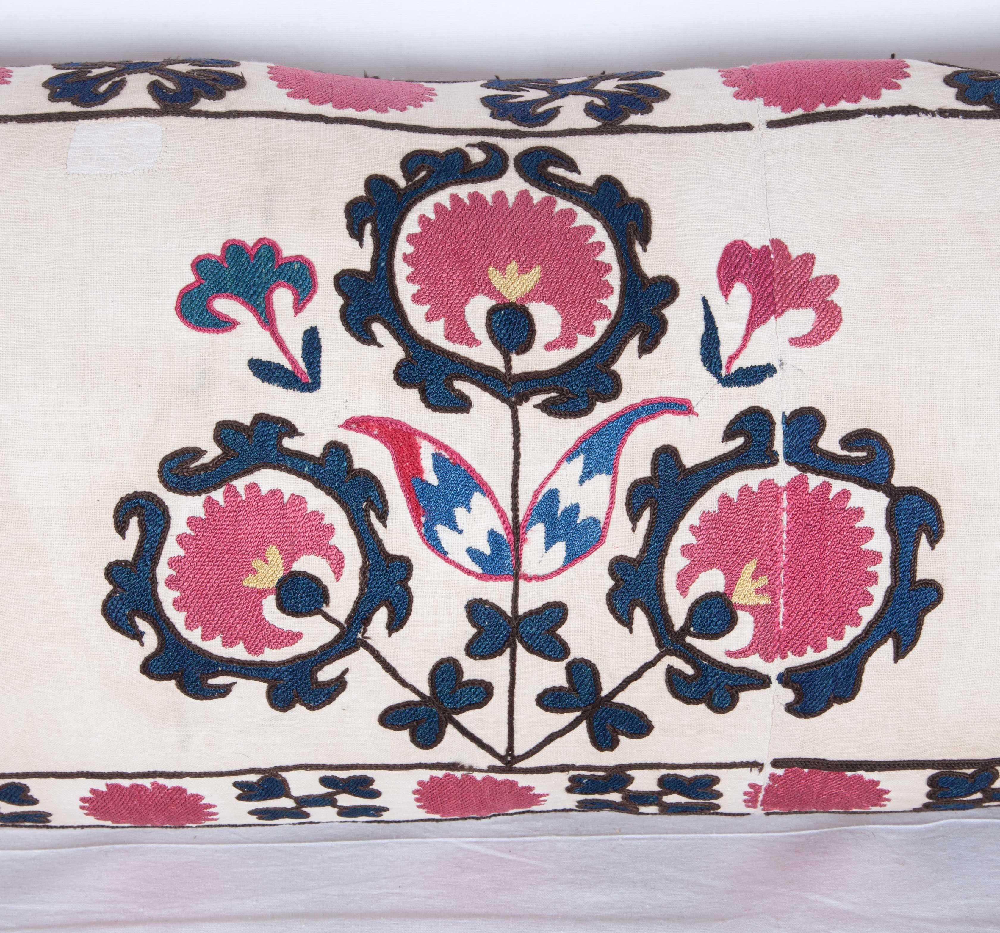Uzbek Antique Pillow Made from 19th Century Tashkent Suzani