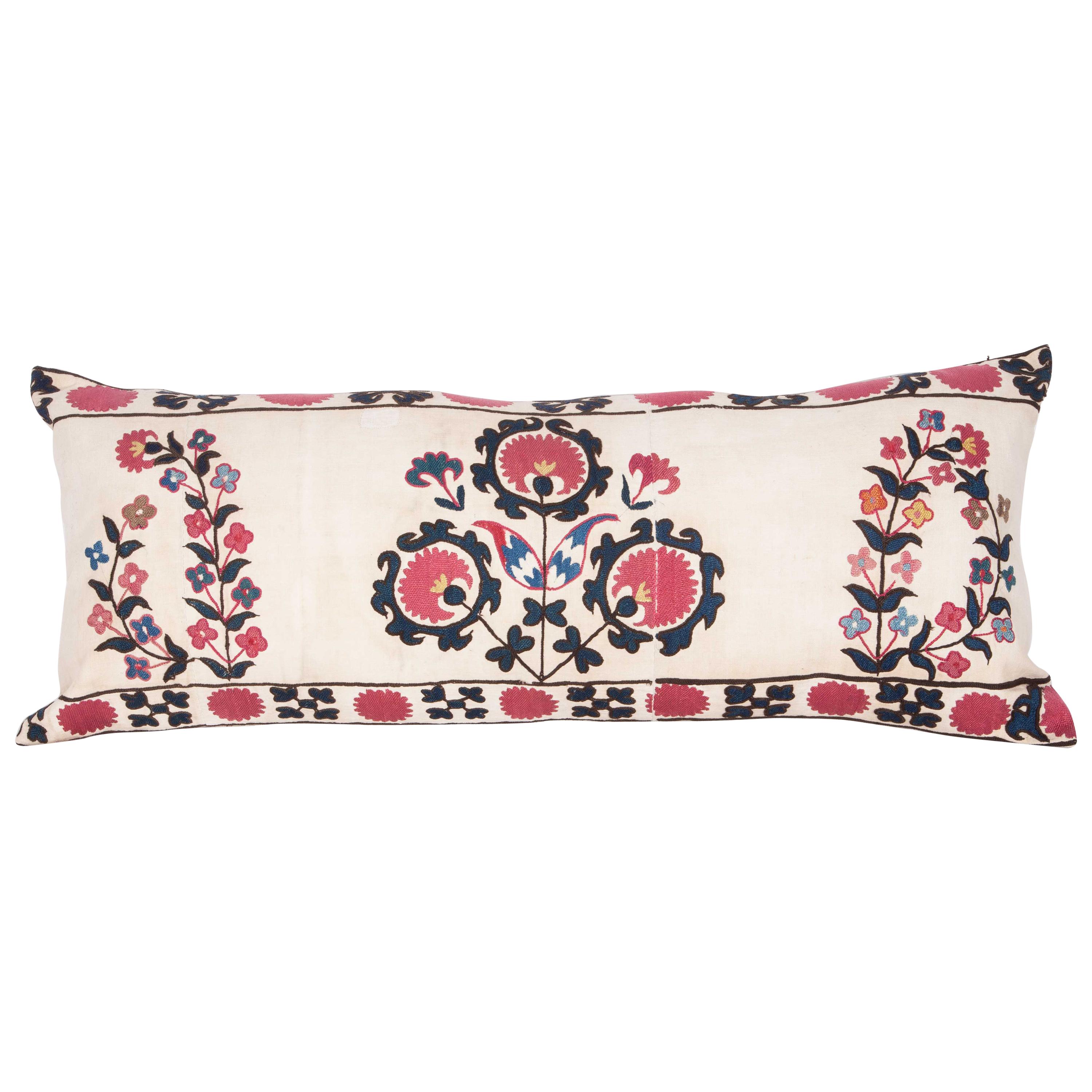 Antique Pillow Made from 19th Century Tashkent Suzani