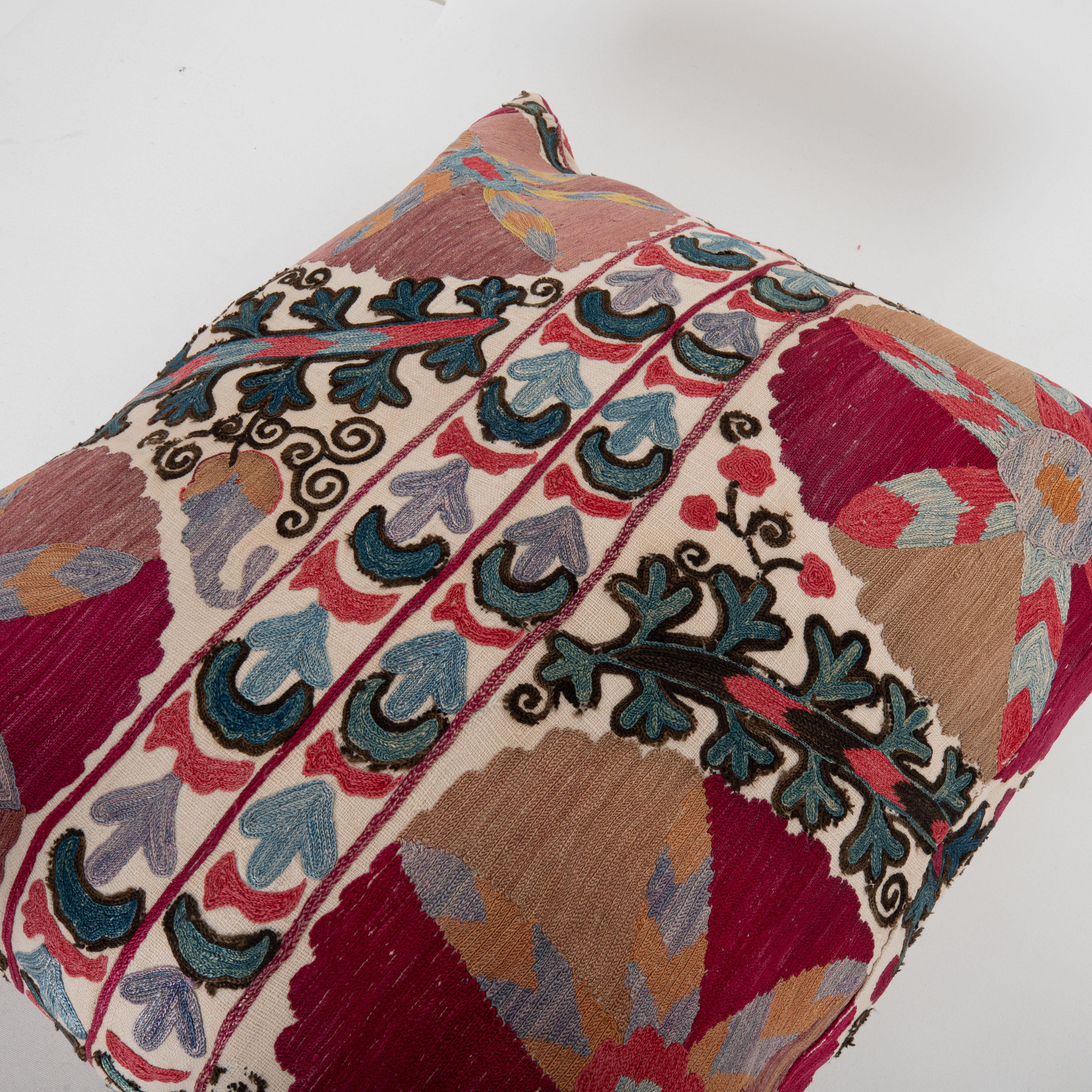 Antique pillow Made from a 19th C. Suzani Fragment For Sale 1
