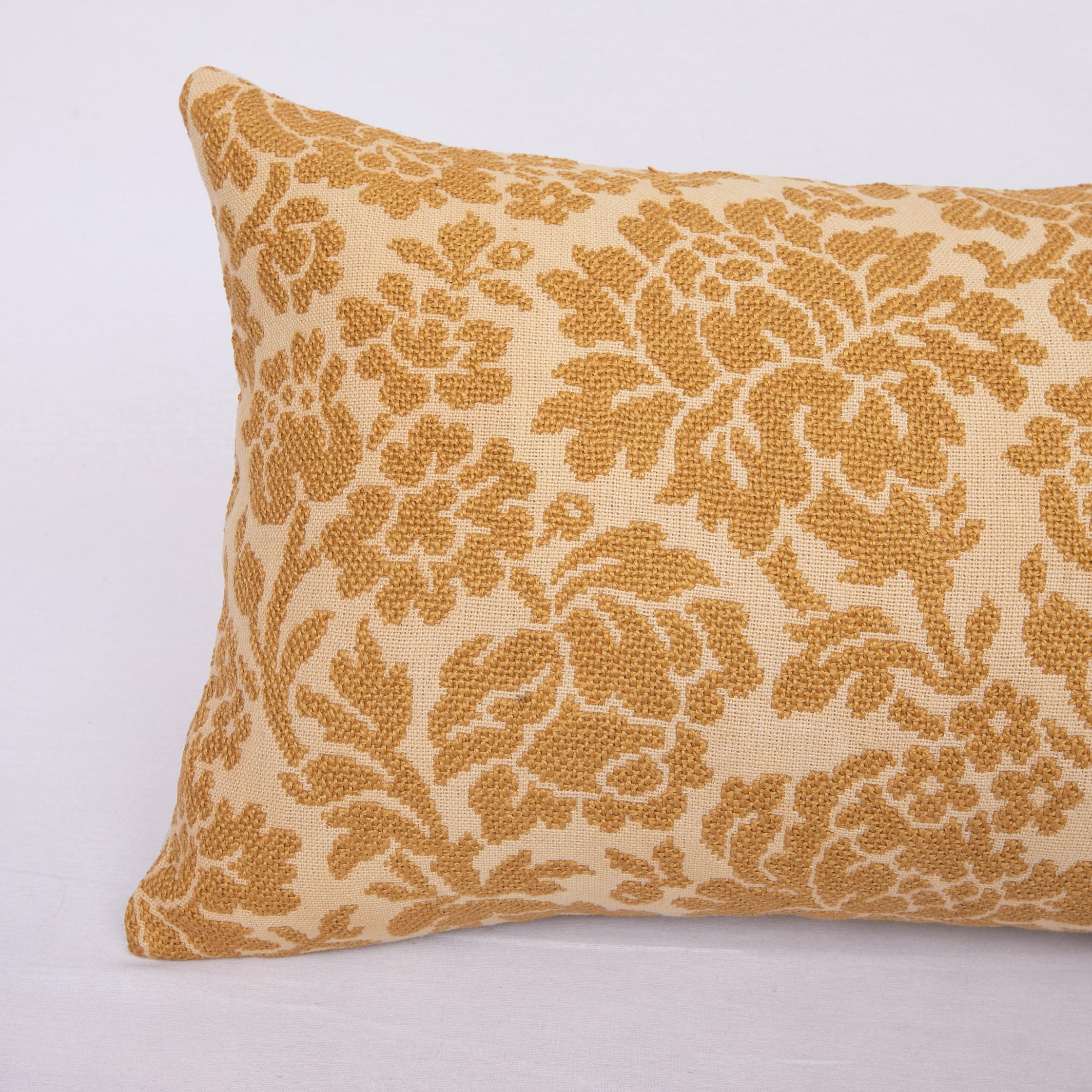 Suzani Antique Pillowcase Made from an Early 20th C. European Embroidery