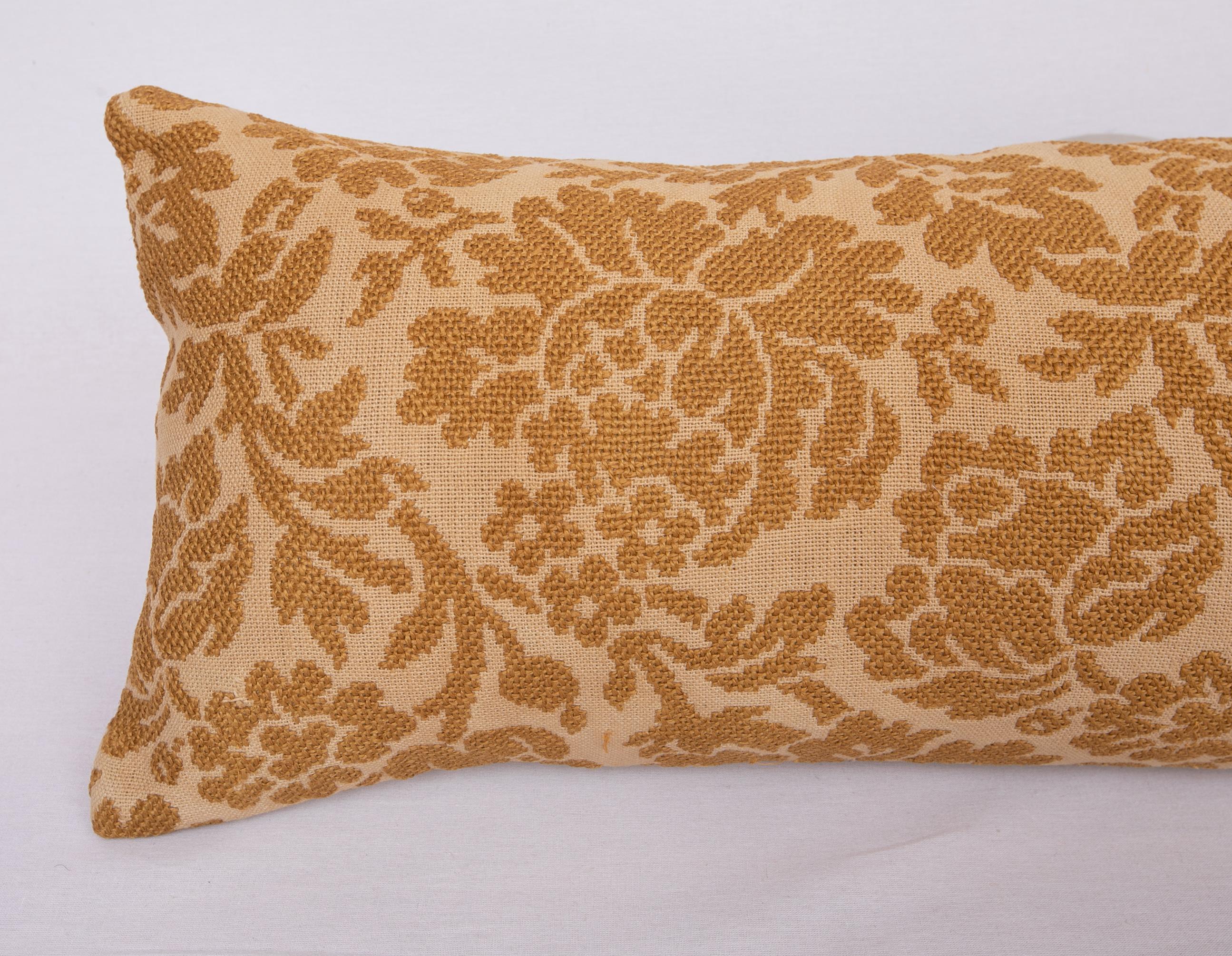 Suzani Antique Pillowcase Made from an Early 20th C. European Embroidery For Sale