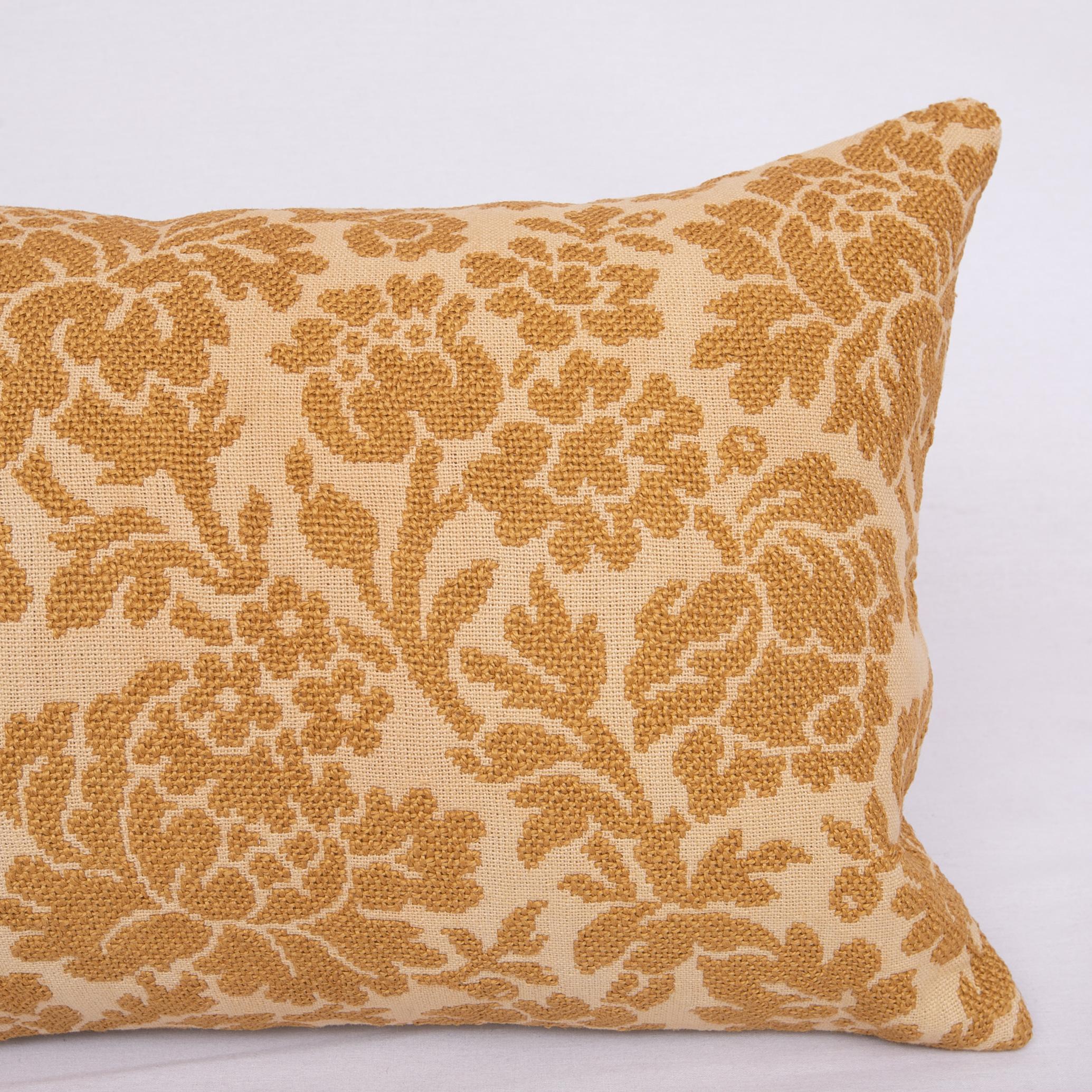 French Antique Pillowcase Made from an Early 20th C. European Embroidery