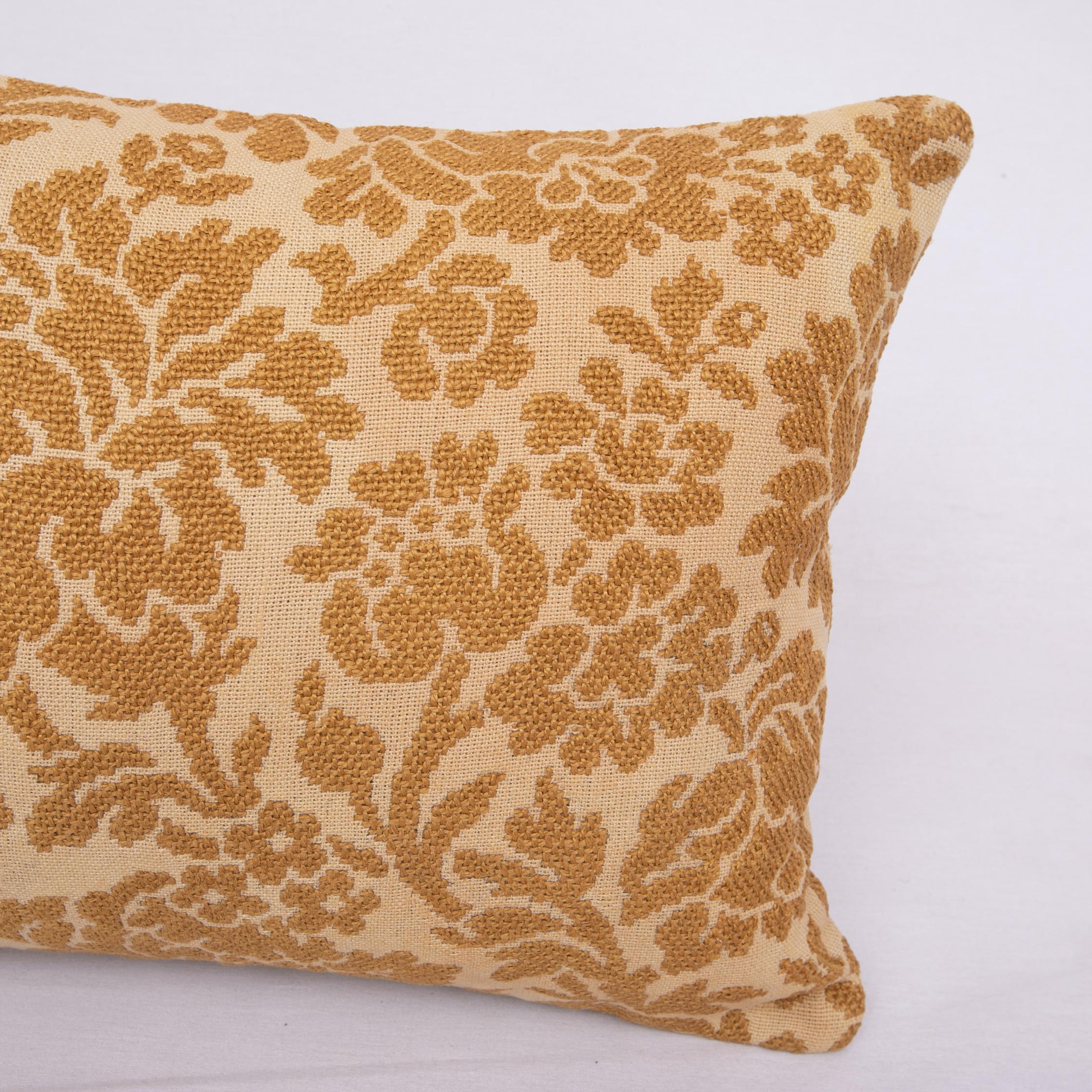 French Antique Pillowcase Made from an Early 20th C. European Embroidery For Sale