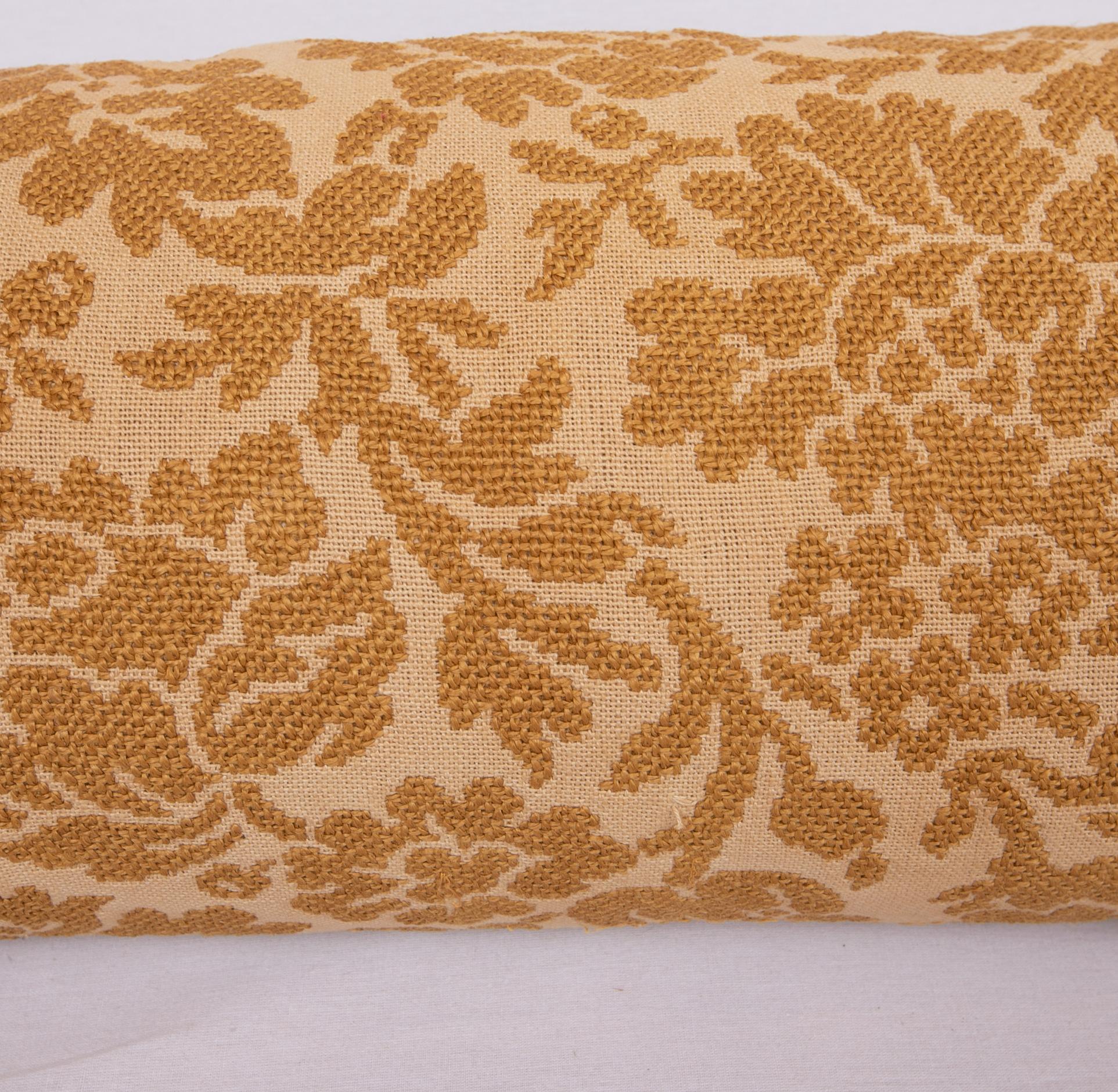 French Antique Pillowcase Made from an Early 20th C. European Embroidery For Sale