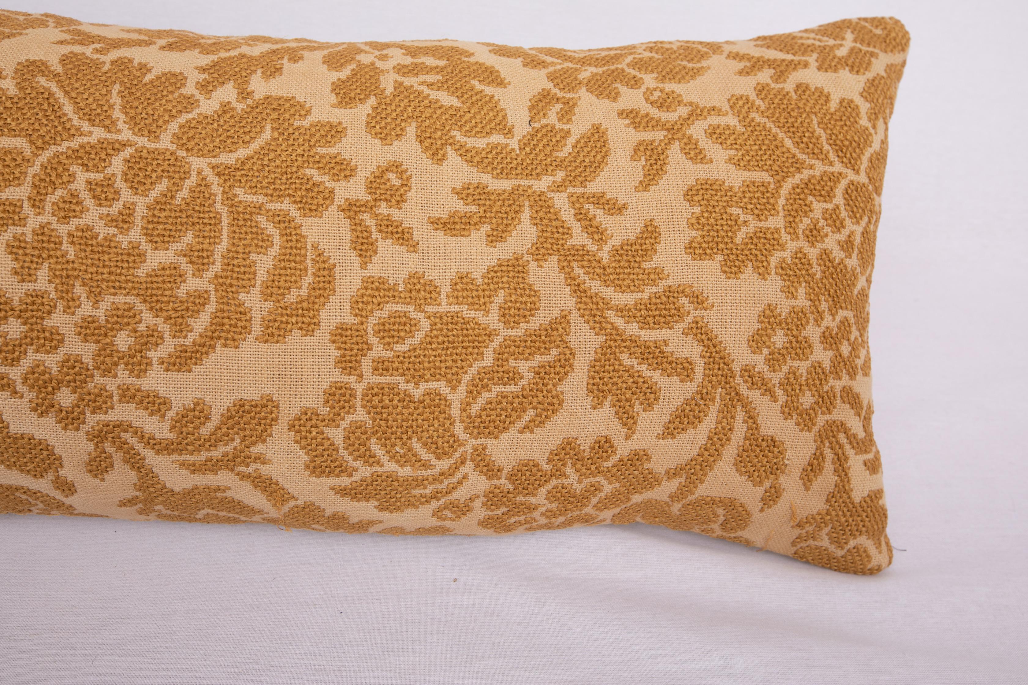 Embroidered Antique Pillowcase Made from an Early 20th C. European Embroidery For Sale