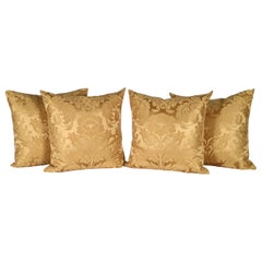 Antique Pillows in Golden Silk Damask
