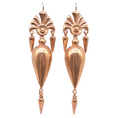 Antique Pinchbeck Egyptian Revival Dangle Earrings